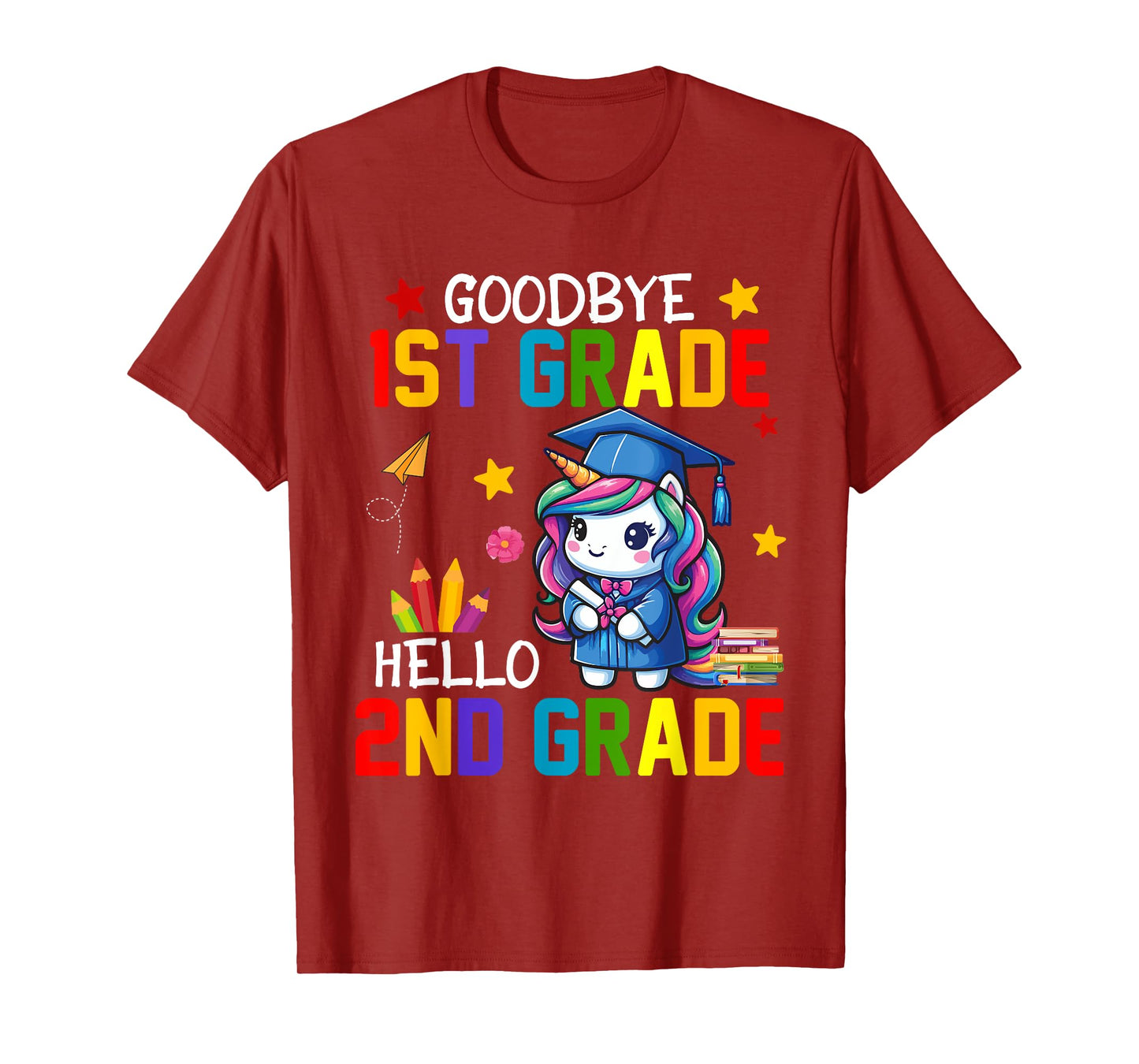 Goodbye 1st Grade Hello 2nd Grade Cute Unicorn Graduation T-Shirt