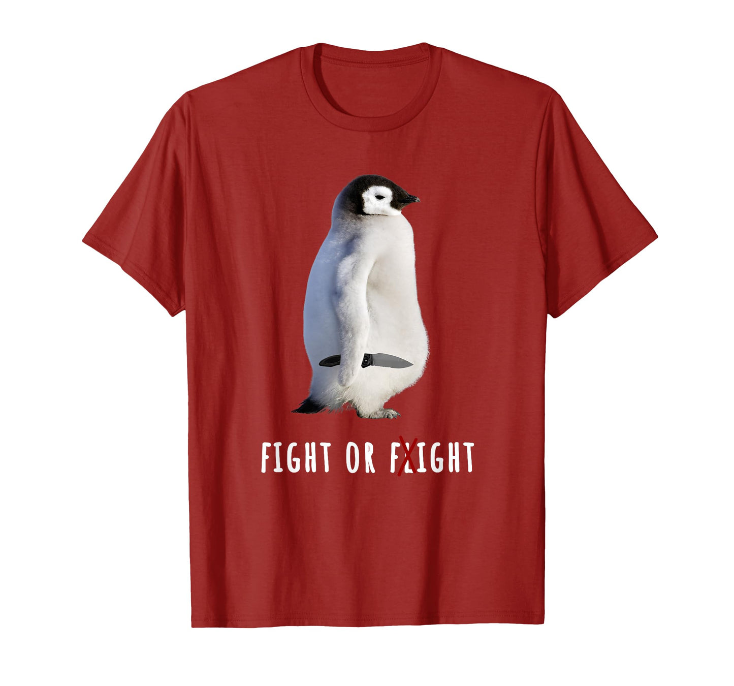 Fight Or Flight Funny Penguin Meme Anxiety Psychologist Pun T-Shirt