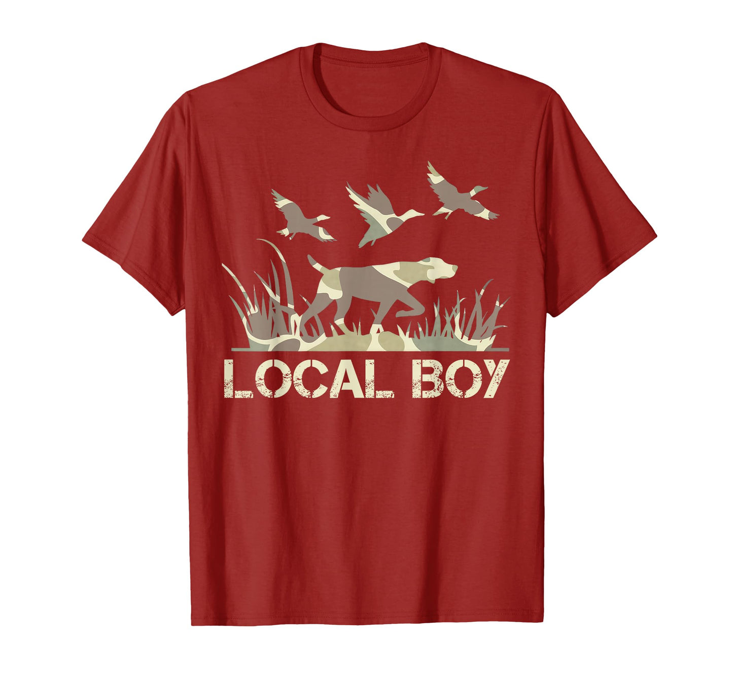 Retro Southern Boy Camouflage Hunting Dog Camo Duck Hunter T-Shirt
