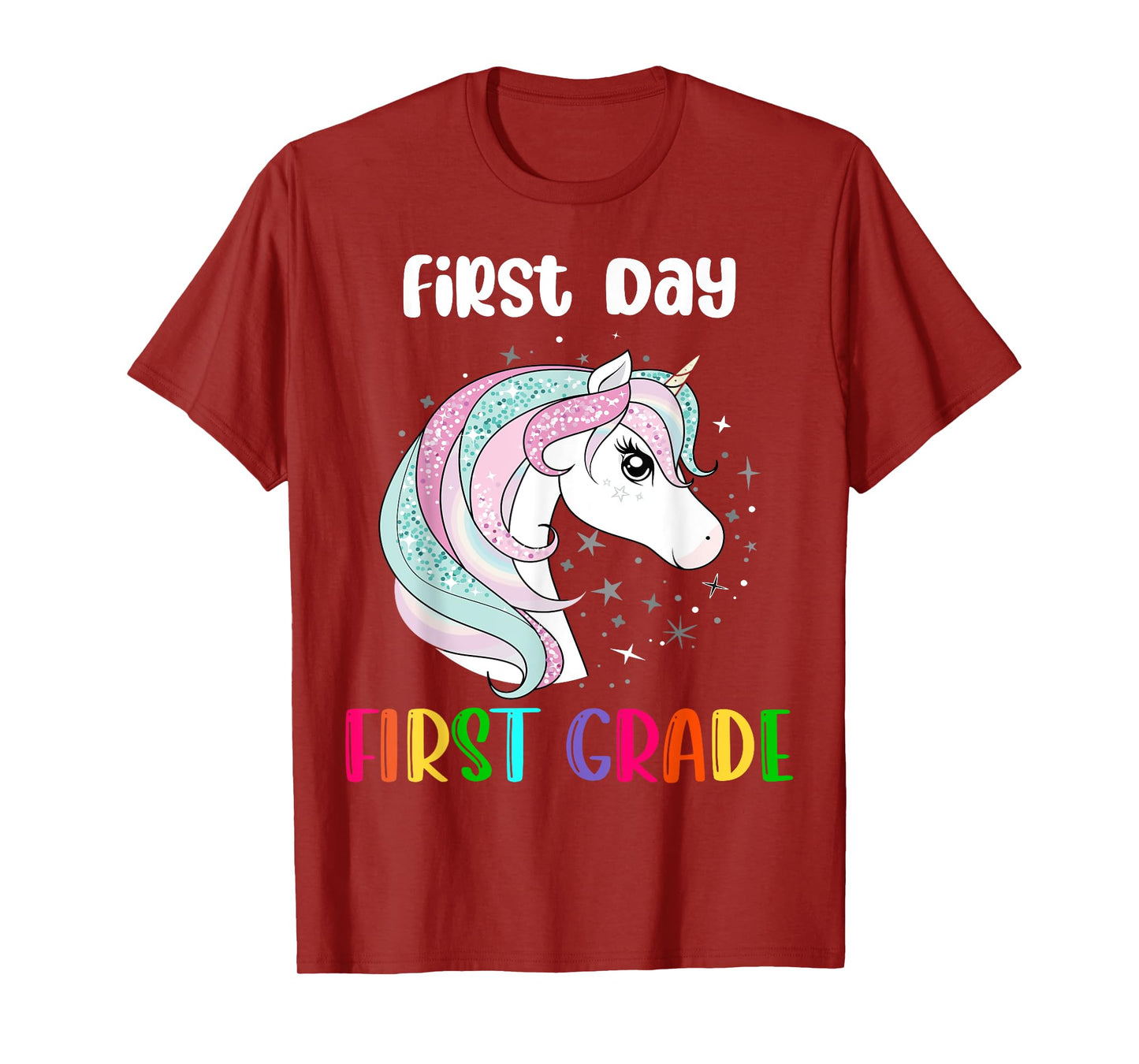 Unicorn First Day Of First Grade 1st Day Of School Girls T-Shirt