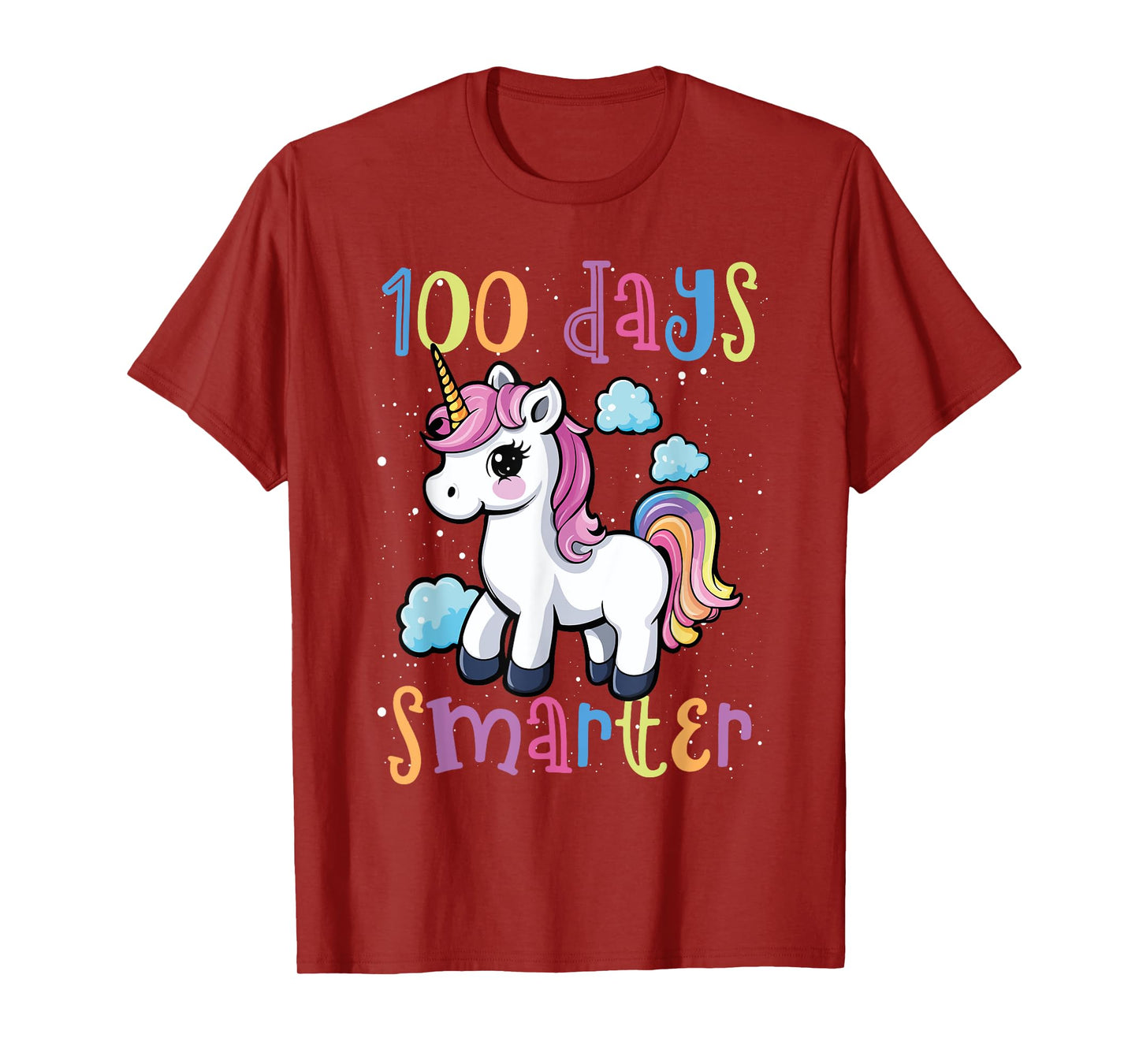 100 Days Smarter Unicorn Magic 100th Day Of School Kids T-Shirt