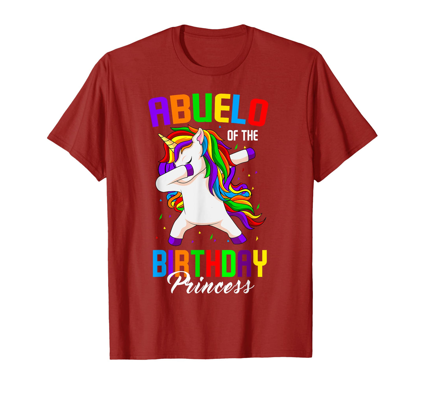 Abuelo of the Birthday Princess Unicorn Dabbing Bday Party T-Shirt