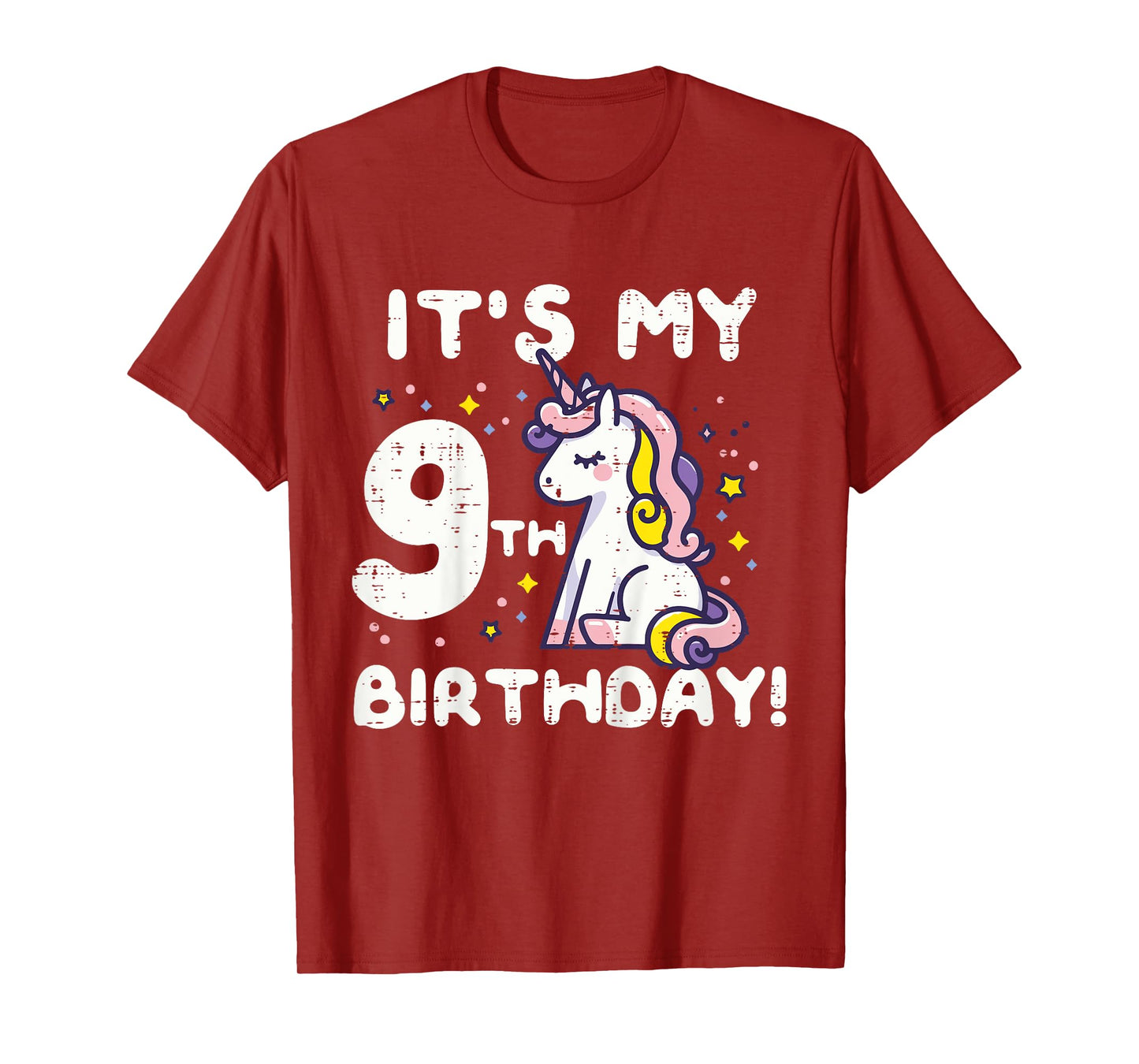 Its My 9th Birthday Unicorn Cute 9 Year Old Bday Girls Kids T-Shirt