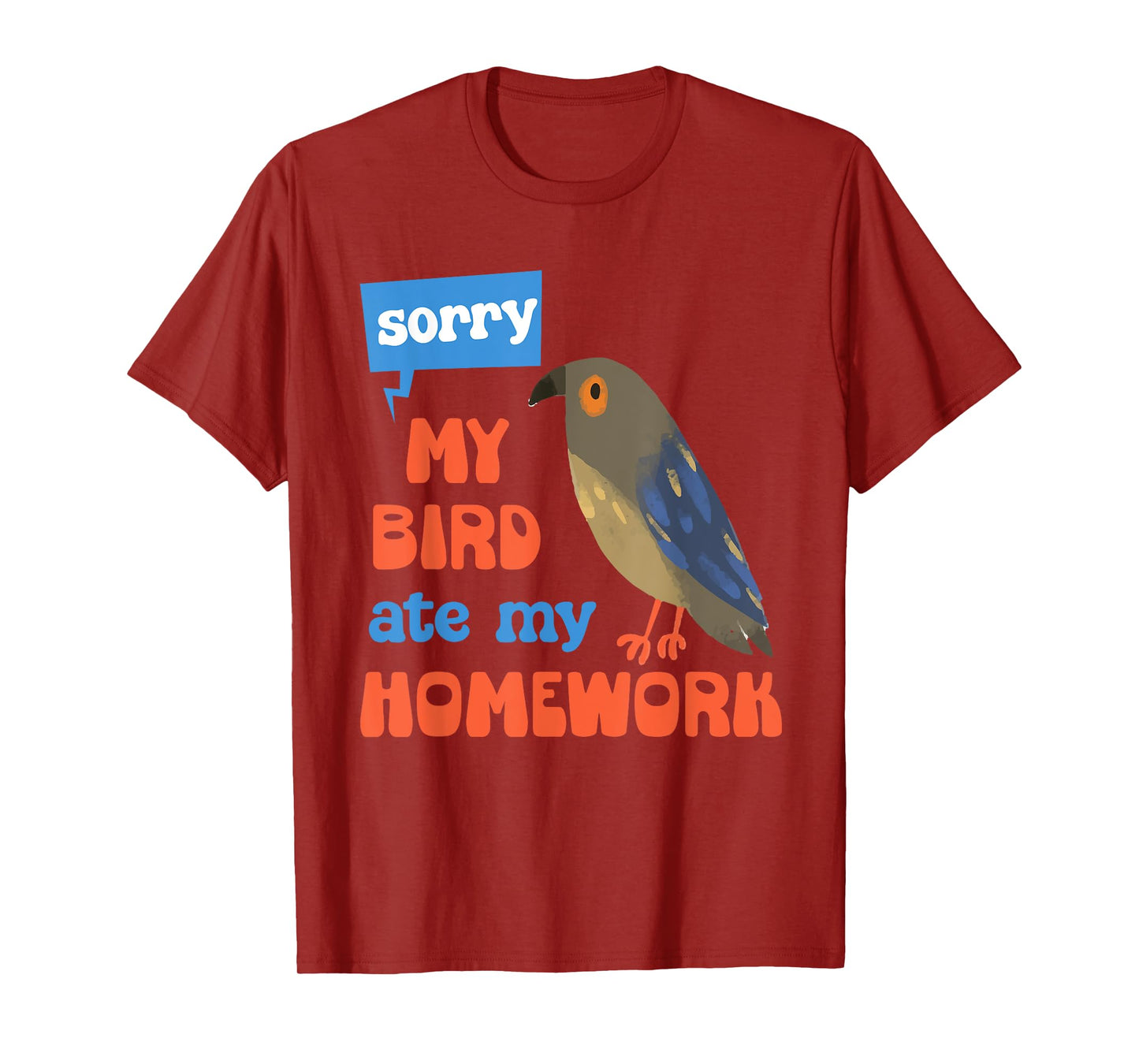 My Bird Ate My Homework School Kawaii Cute Pet Boys Girls T-Shirt