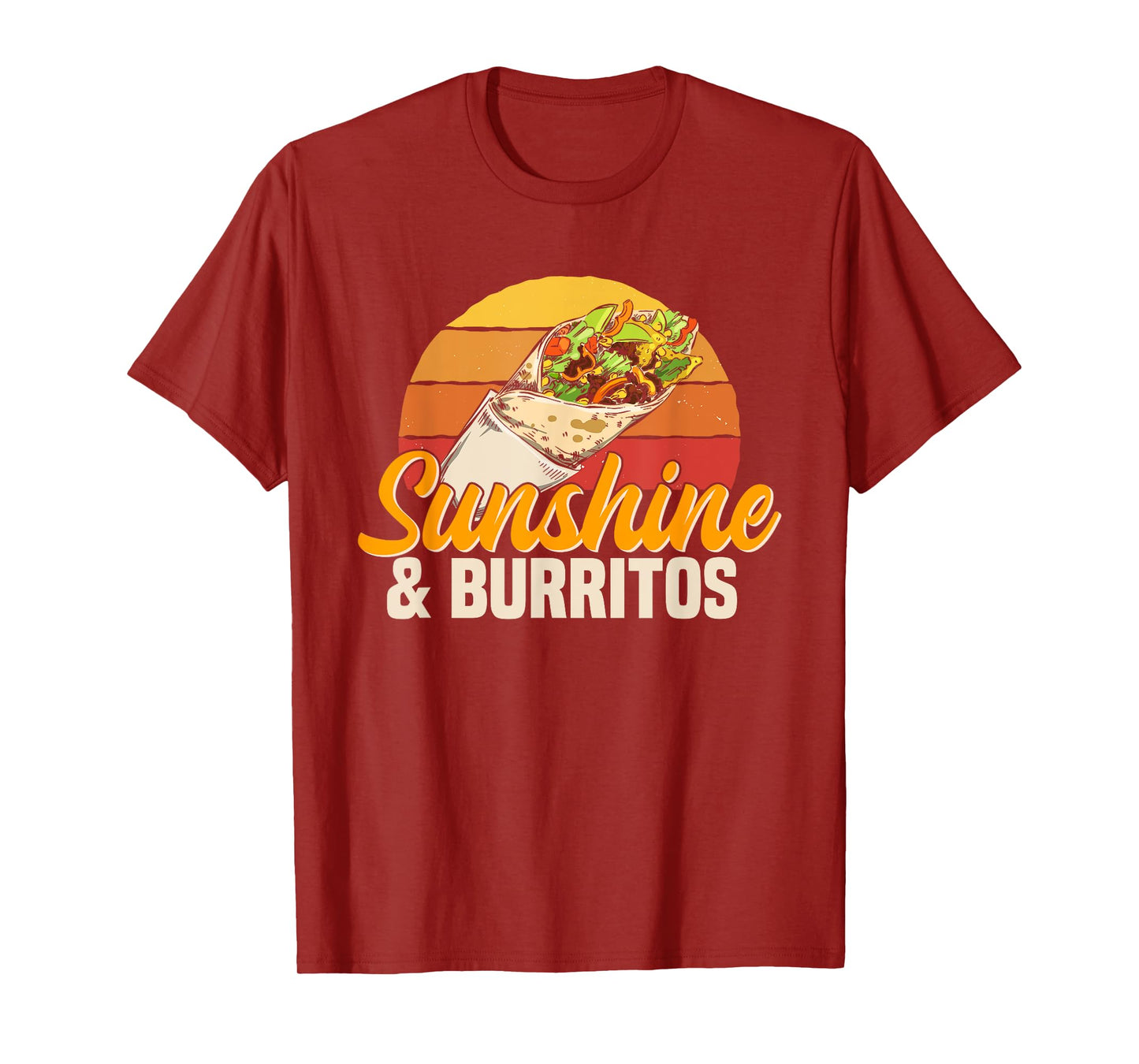 Sunshine & Burritos Mexican Food Retro Vintage Men Women Girls Kids T-Shirt