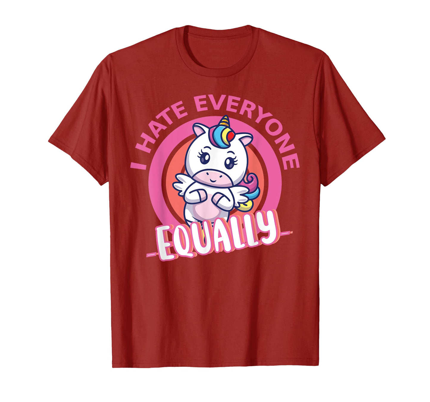 I Hate Everyone Equally People Suck Antisocial Unicorn Funny T-Shirt