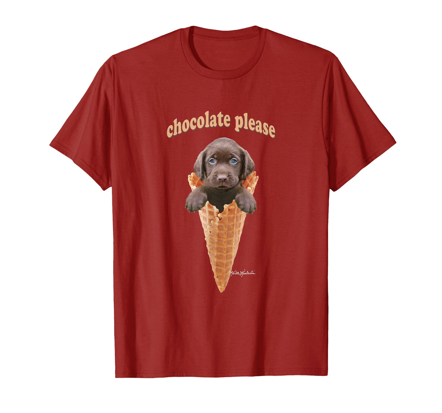 Chocolate Lab Puppy Ice Cream Cone T-shirt Cute Dog Tee Men Women Girls Kids T-Shirt