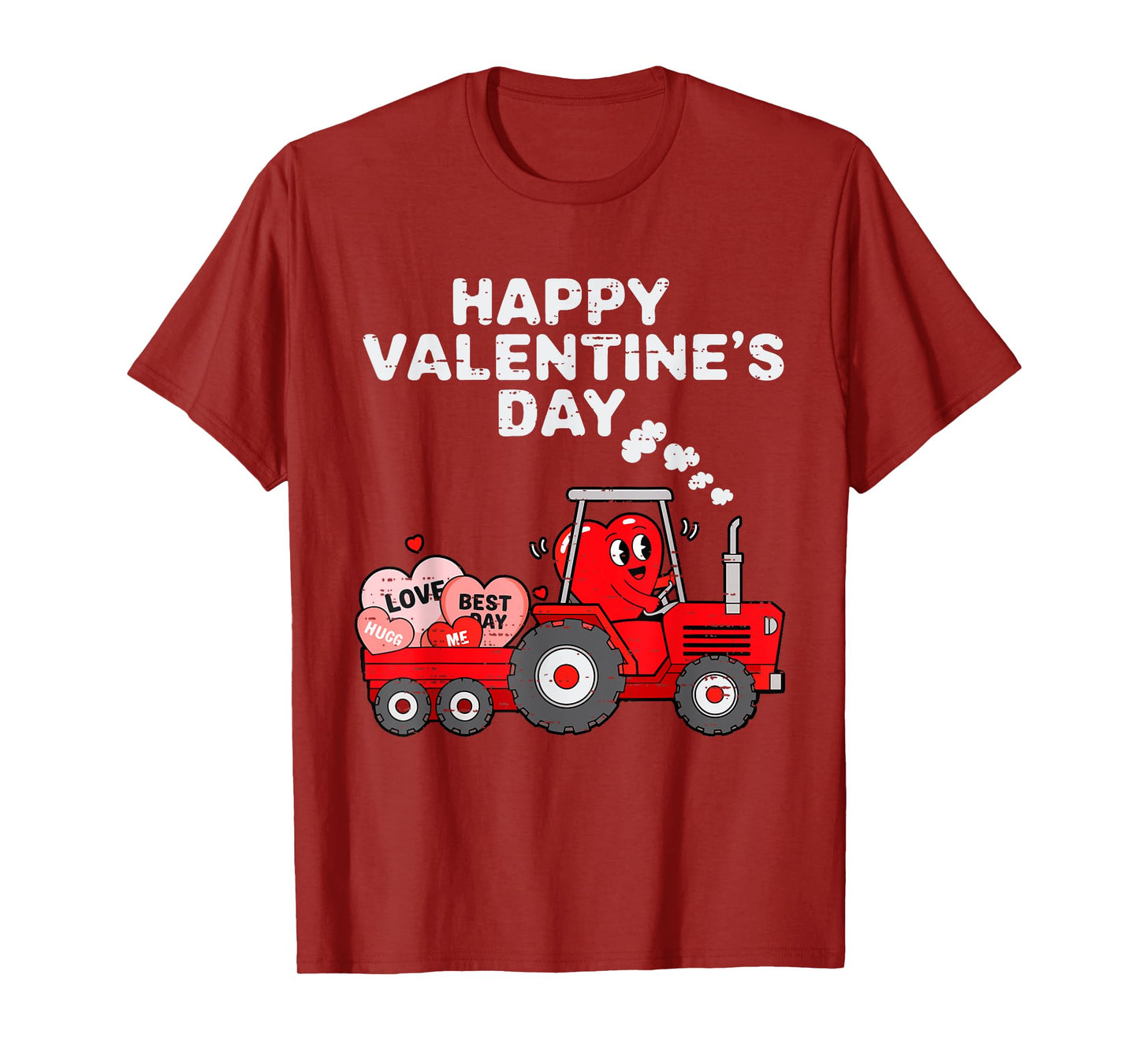 Valentines Day Heart In Tractor Funny Farm Toddler Boys Kids T-Shirt
