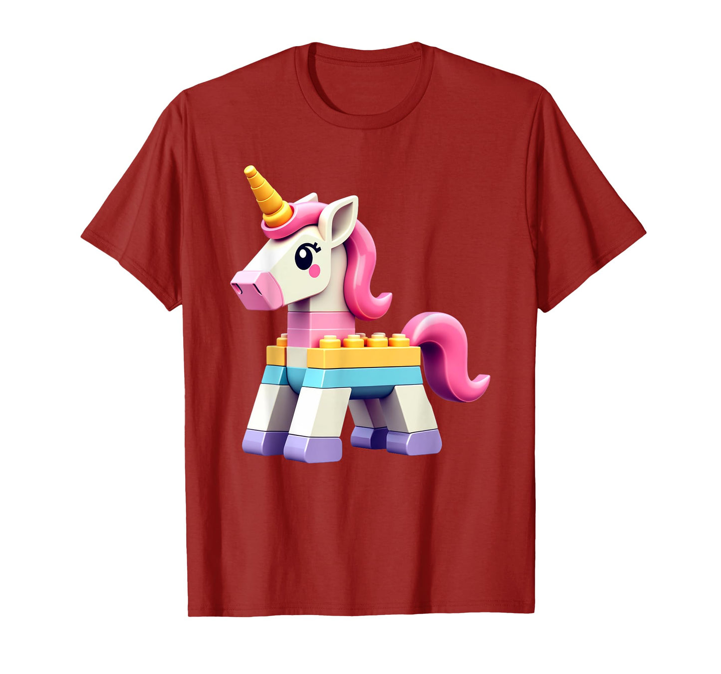 Master Builder Bricks Blocks Play Toys Unicorn Girls Kids T-Shirt