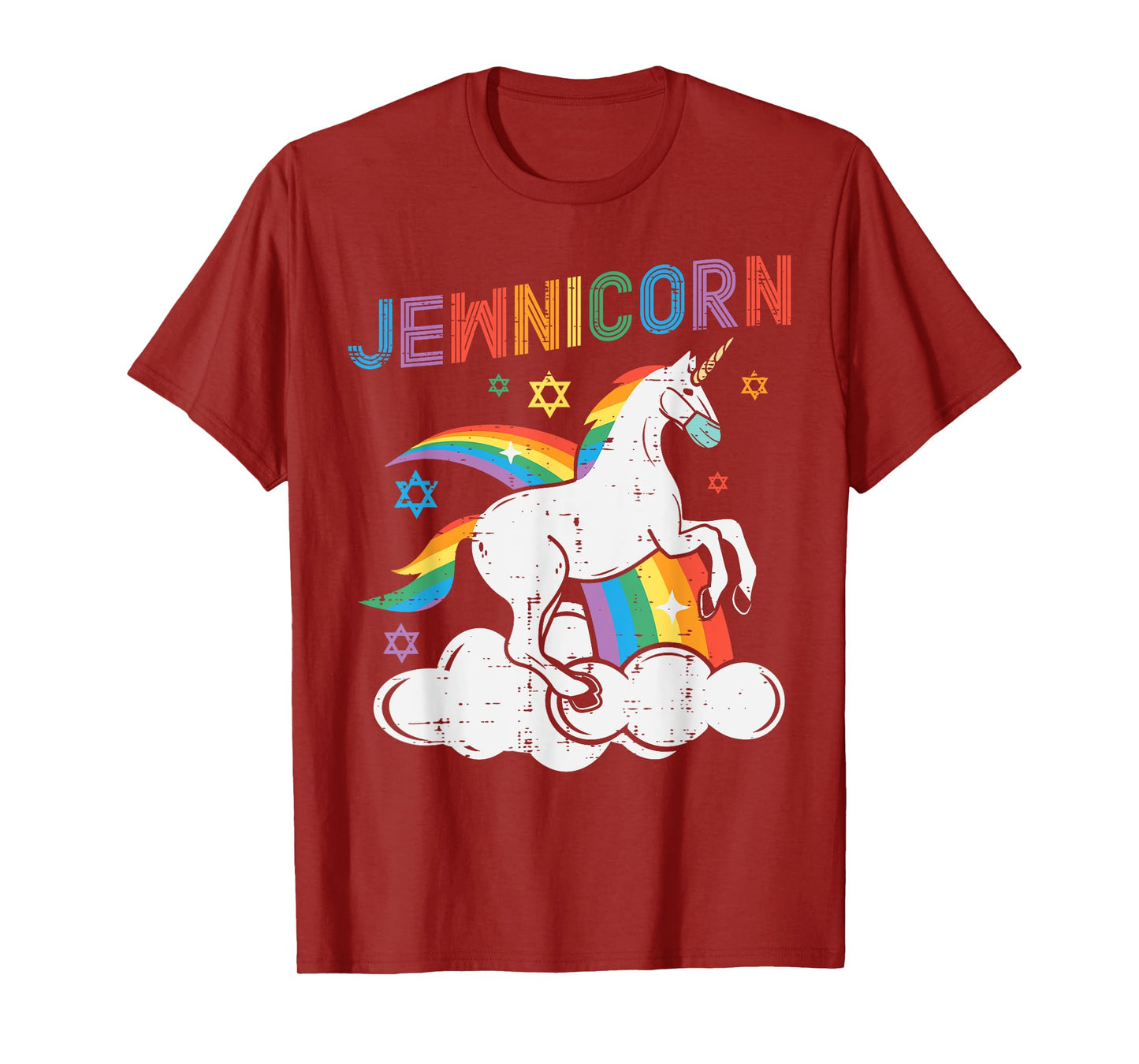 Jewnicorn Jew Unicorn Mask Chanukah Hanukkah Quarantine Gift T-Shirt