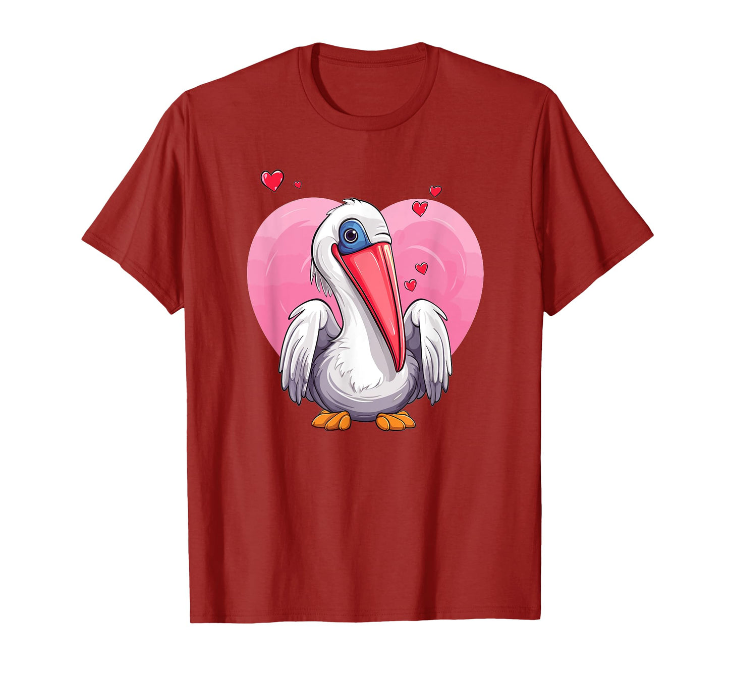 Cute Pelican With Hearts I Kids Pelican T-Shirt
