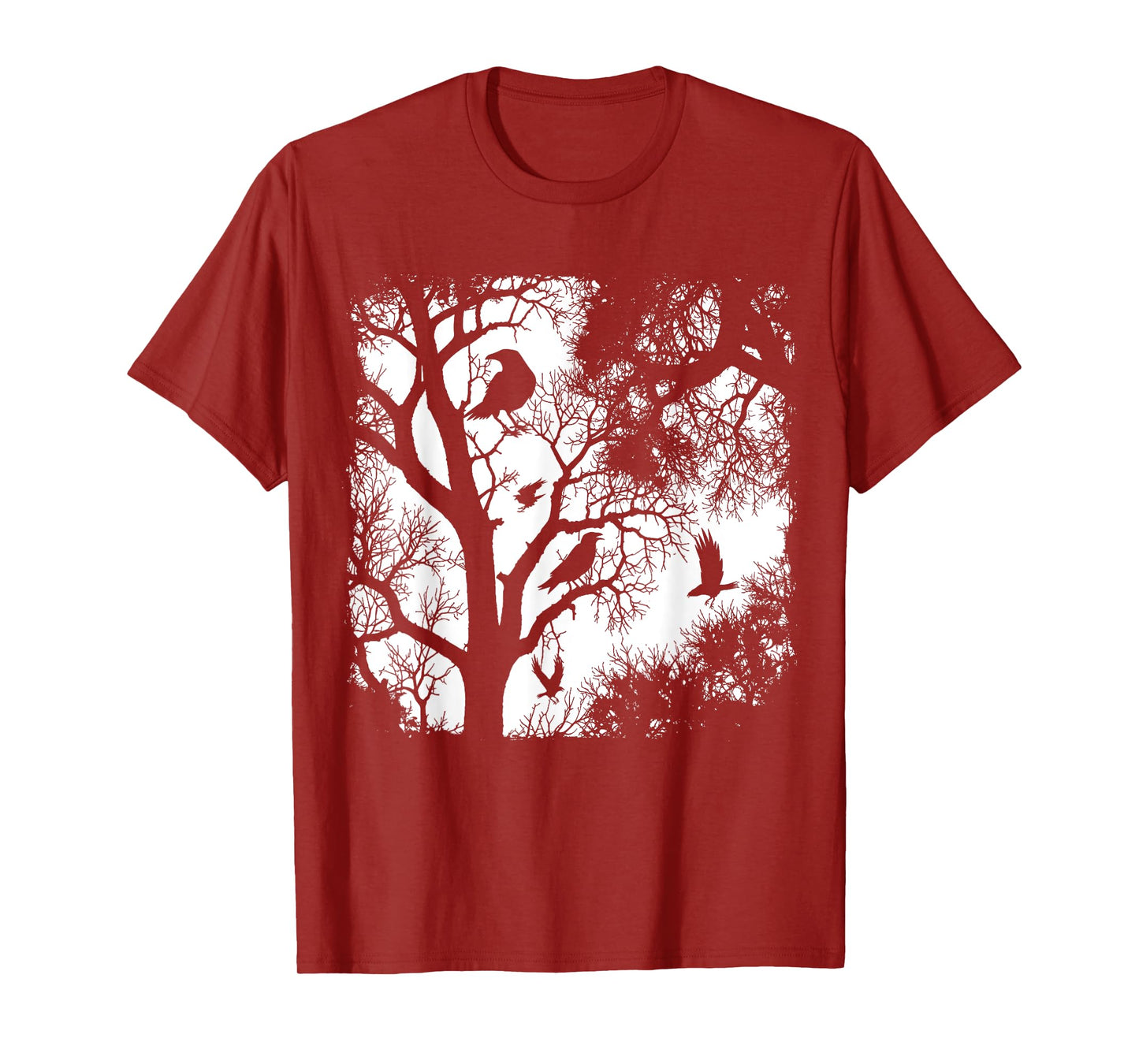 Gothic Raven Tree Dark Forest Crow Night Wilderness Aesthe T-Shirt