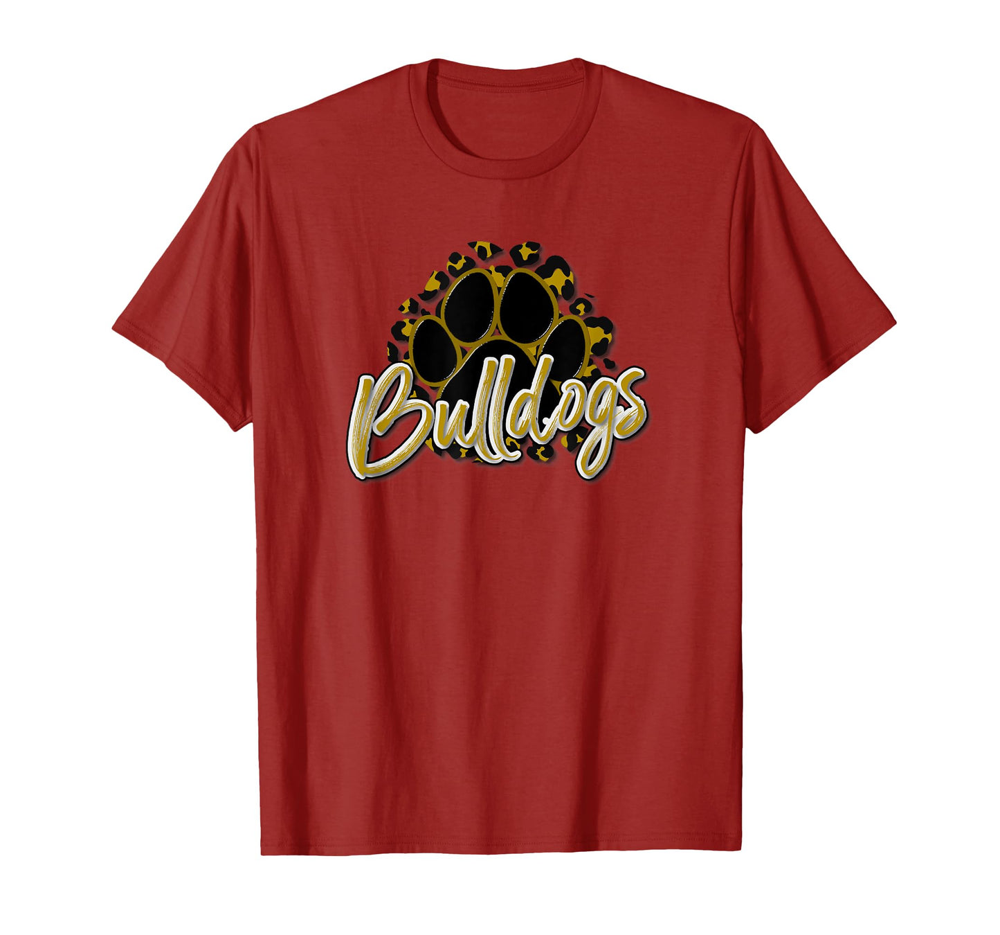 Bulldogs Gold Black Cheetah School Sports Fan Team Spirit T-Shirt