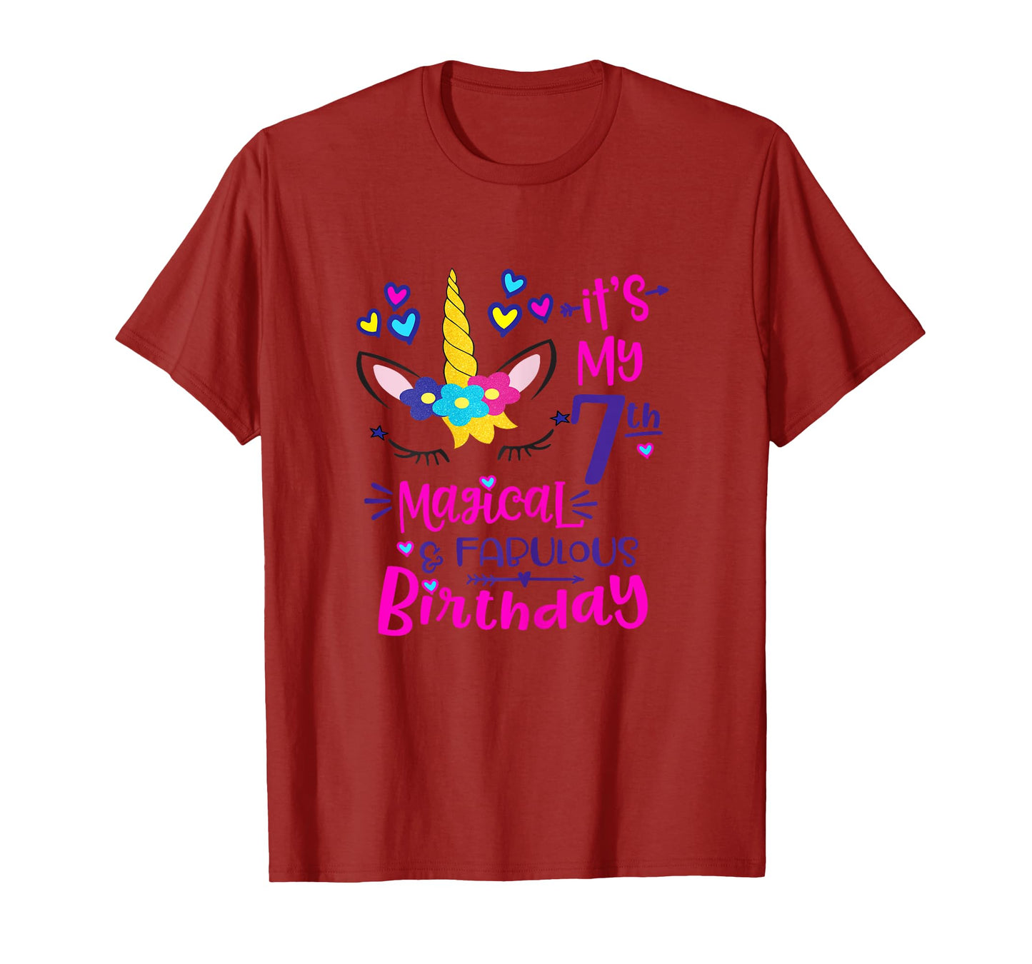 It's My 7th Magical & Fabulous Birthday 7 Year Old Unicorn T-Shirt
