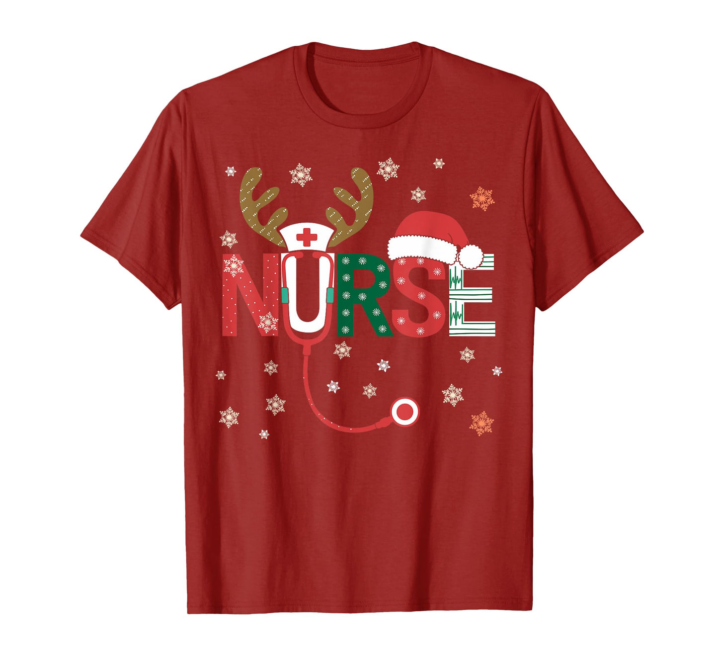 Nurse Christmas Stethoscope Nurses Xmas T-Shirt
