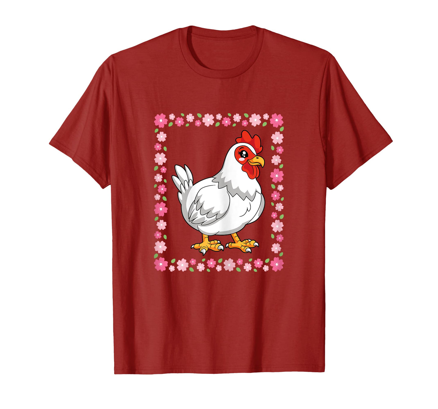 Cute Chicken Flower Chicken Lover Farming Women Girls T-Shirt