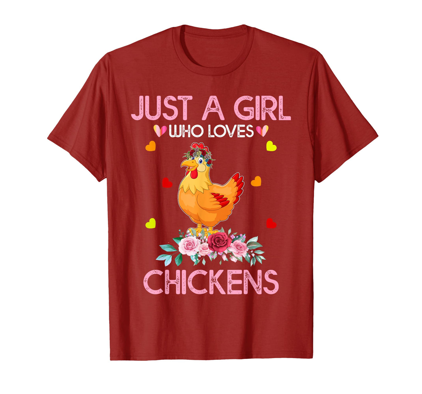 Chicken Tee For Women Kids Just A Girl Who Loves Chickens T-Shirt