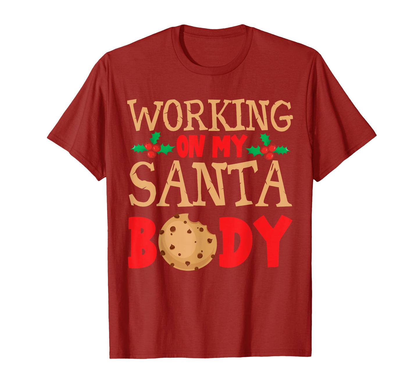 Working on My Santa Bod Christmas Dad Body T-Shirt