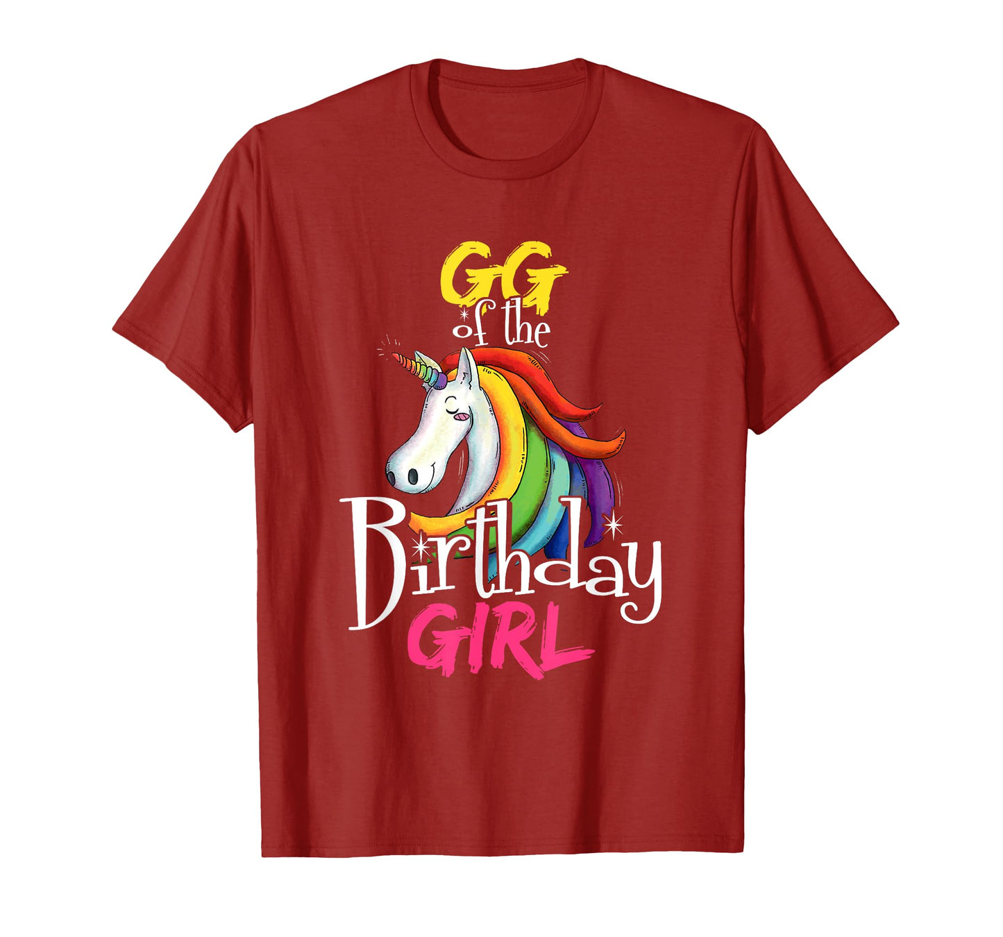 Gg Of The Birthday Girl Cute Floral Unicorn Face Gift T-Shirt