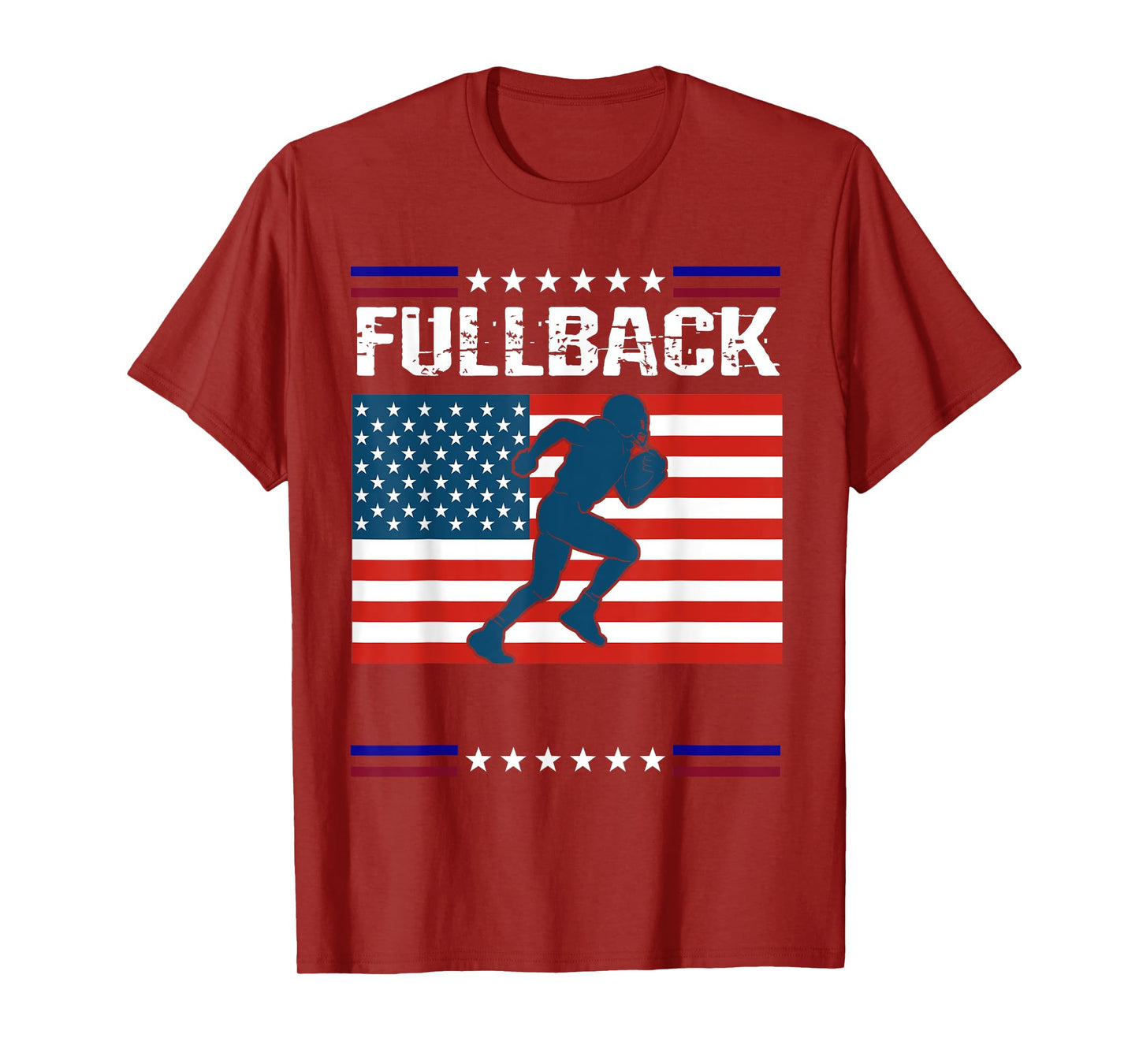 Fullback Football American Flag Patriot T-Shirt