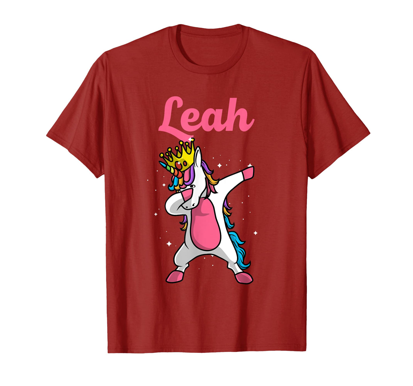 LEAH Gift Name Personalized Birthday Dabbing Unicorn Queen T-Shirt