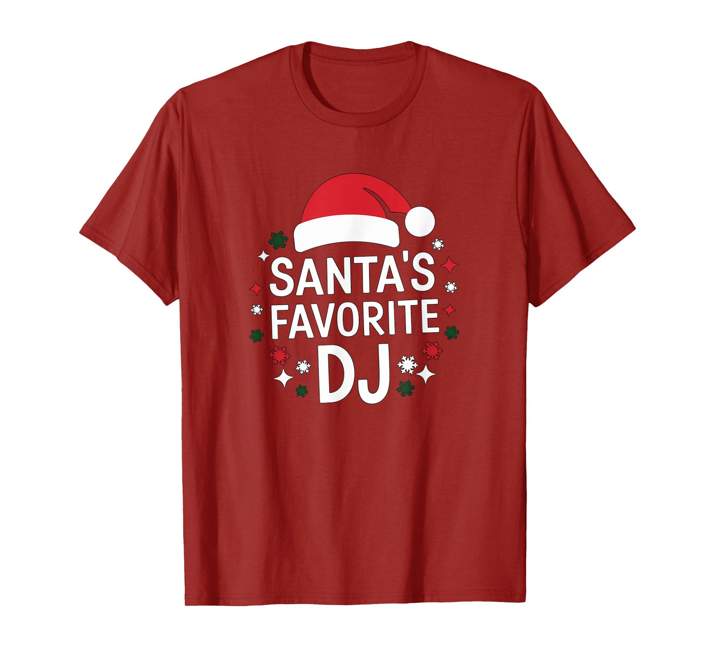 Christmas Santa's Favorite DJ Funny Xmas Deejay Disc Jockey T-Shirt