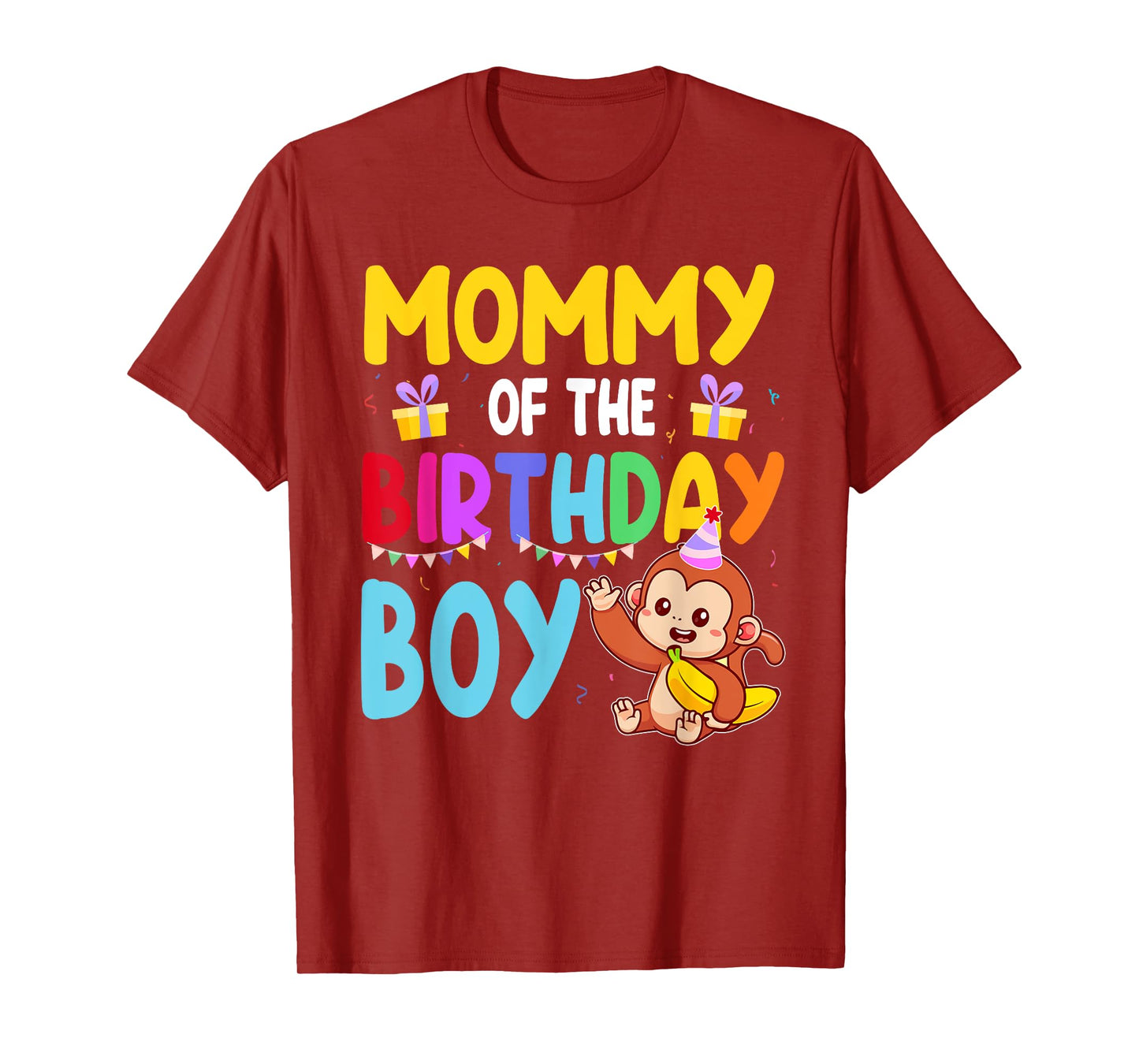 Mommy Of The Birthday Boy Monkey Family Matching T-Shirt