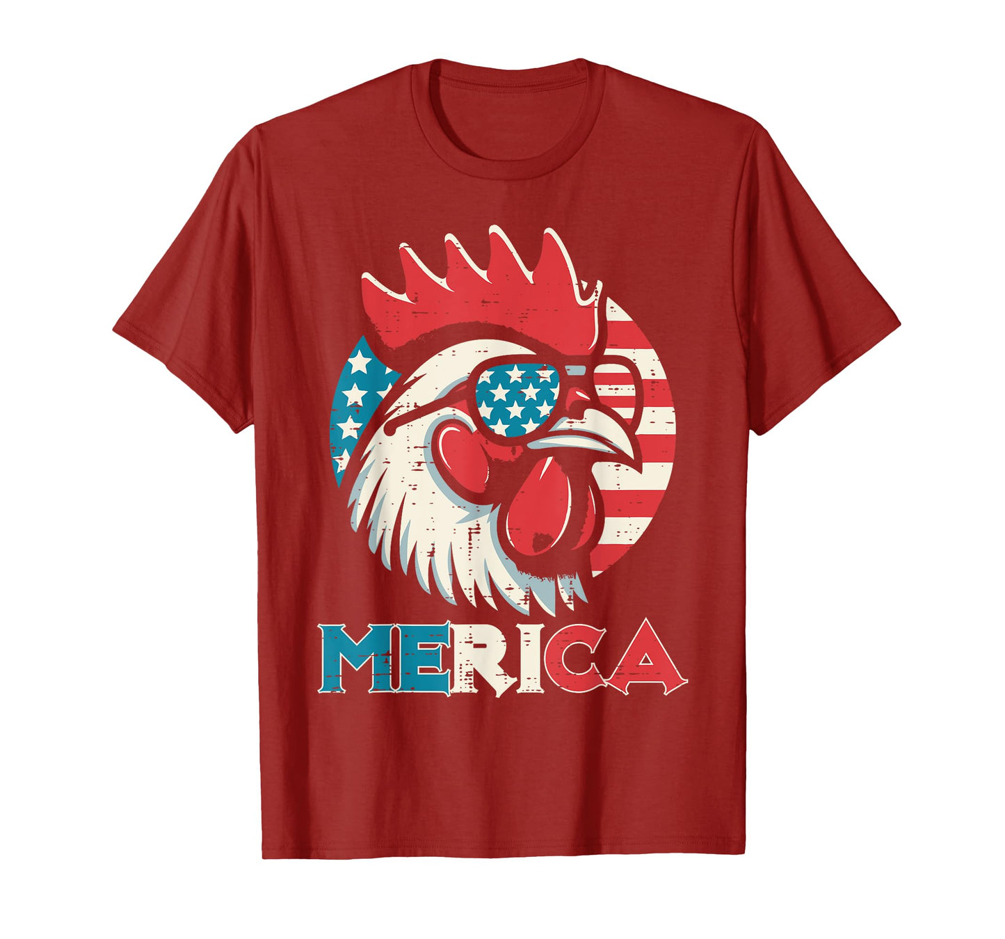 4th Of July Chicken Merica USA Flag Patriot Men Women Kids T-Shirt