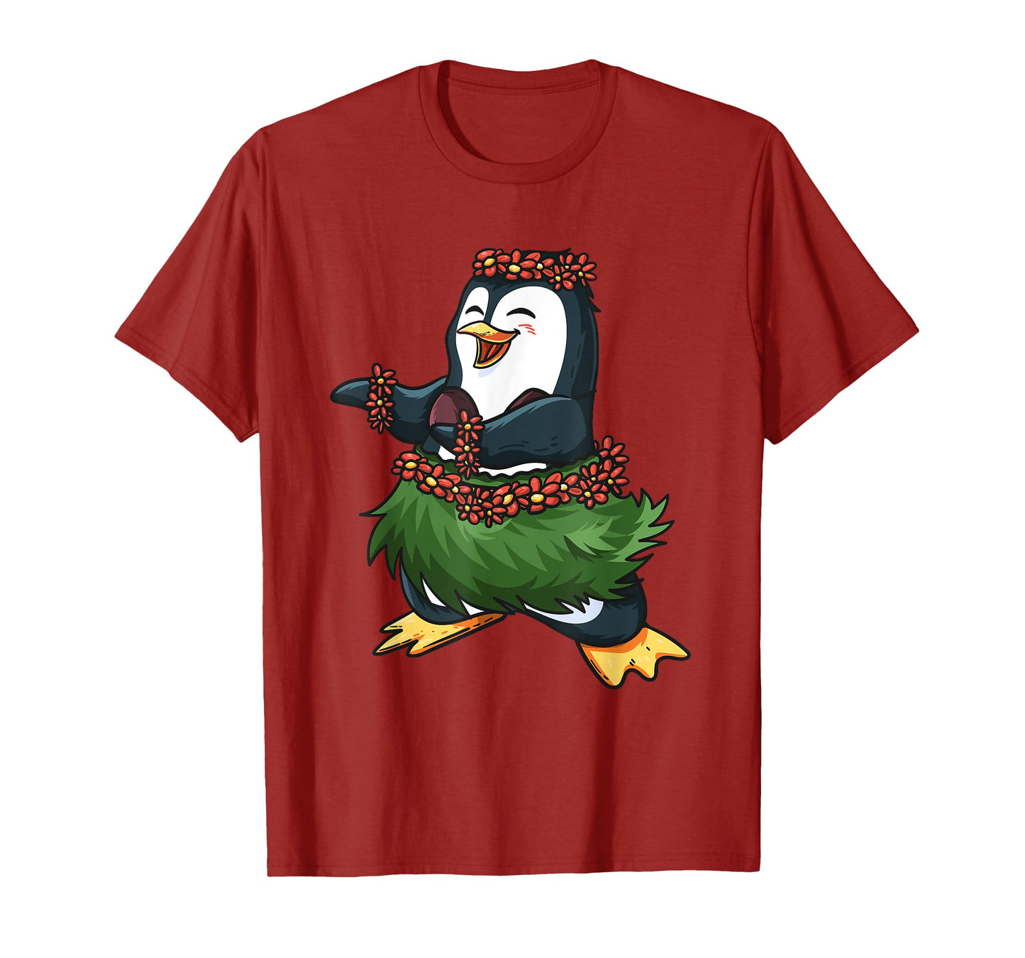 Cute Hawaiian Hula Penguin Penguin Day Luau Girls Women Gift T-Shirt