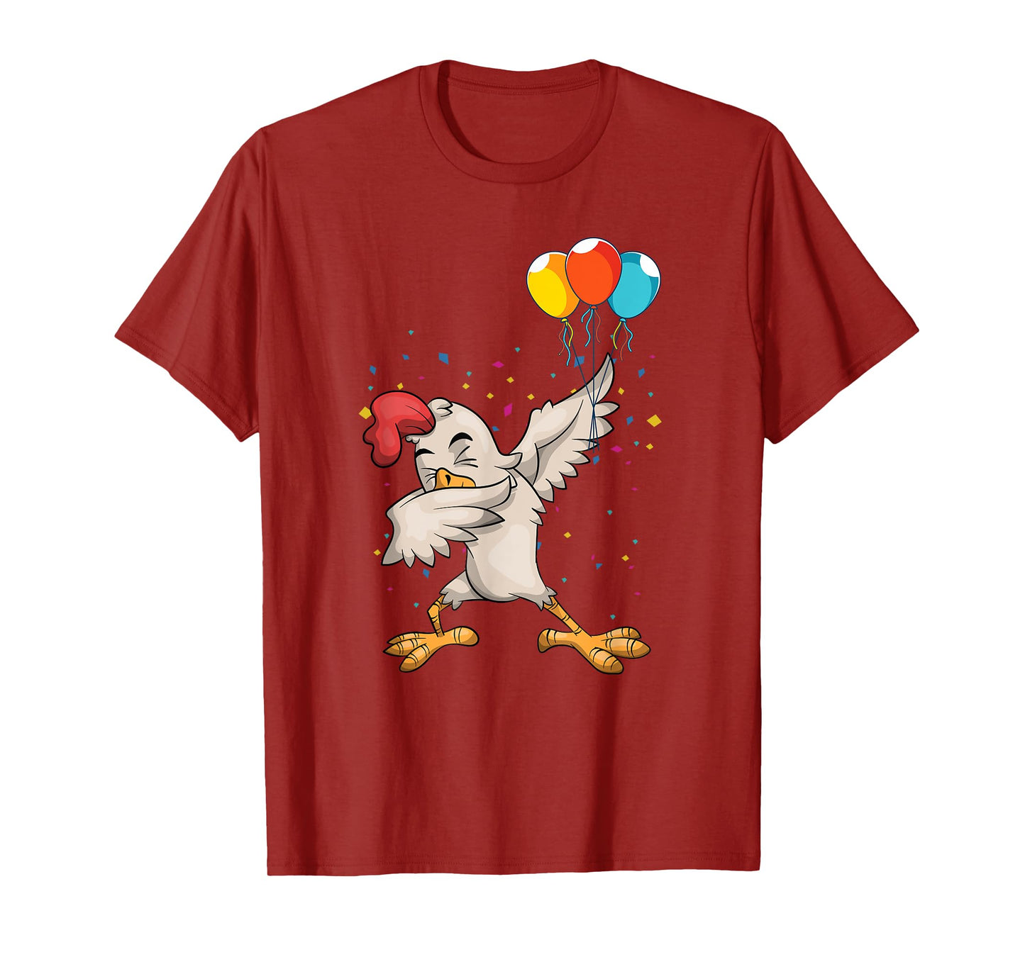 Kids Birthday Party Balloon Funny Farm Bird Dabbing Chicken T-Shirt