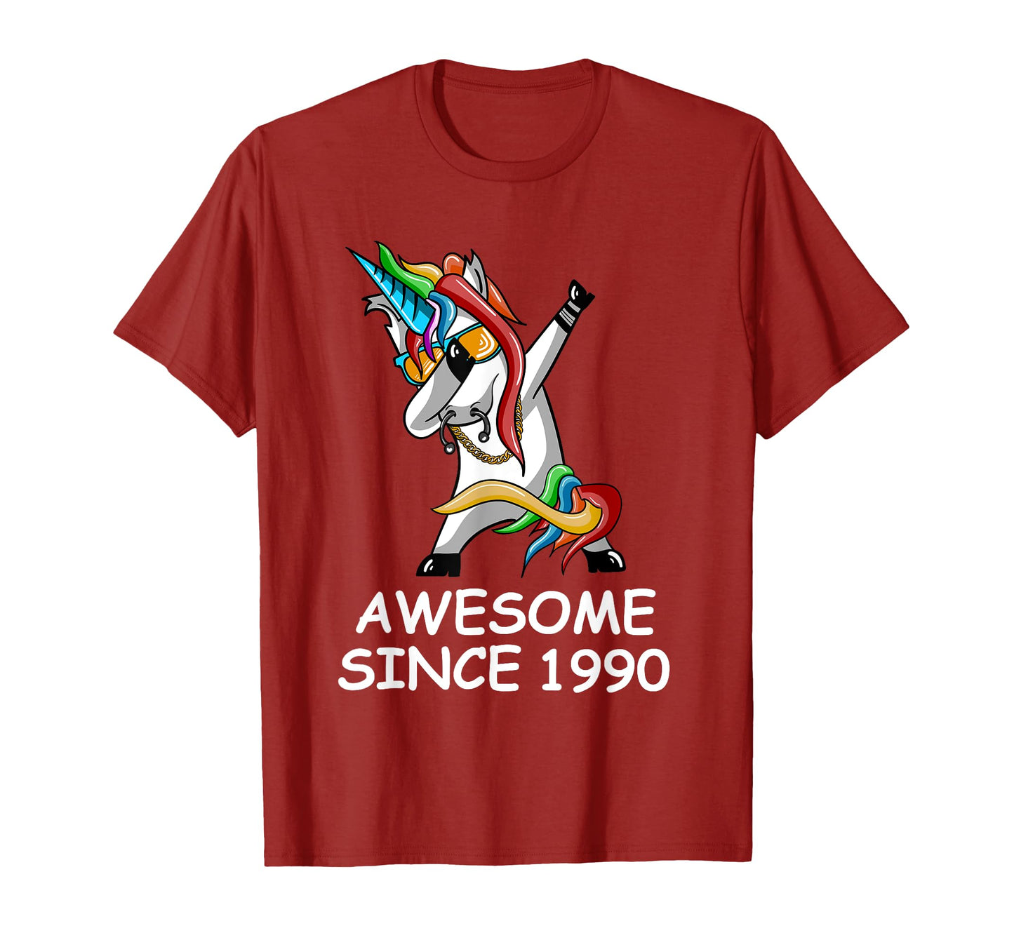 Dabbing Unicorn Awesome Since 1990 T-Shirt Birthday Tee