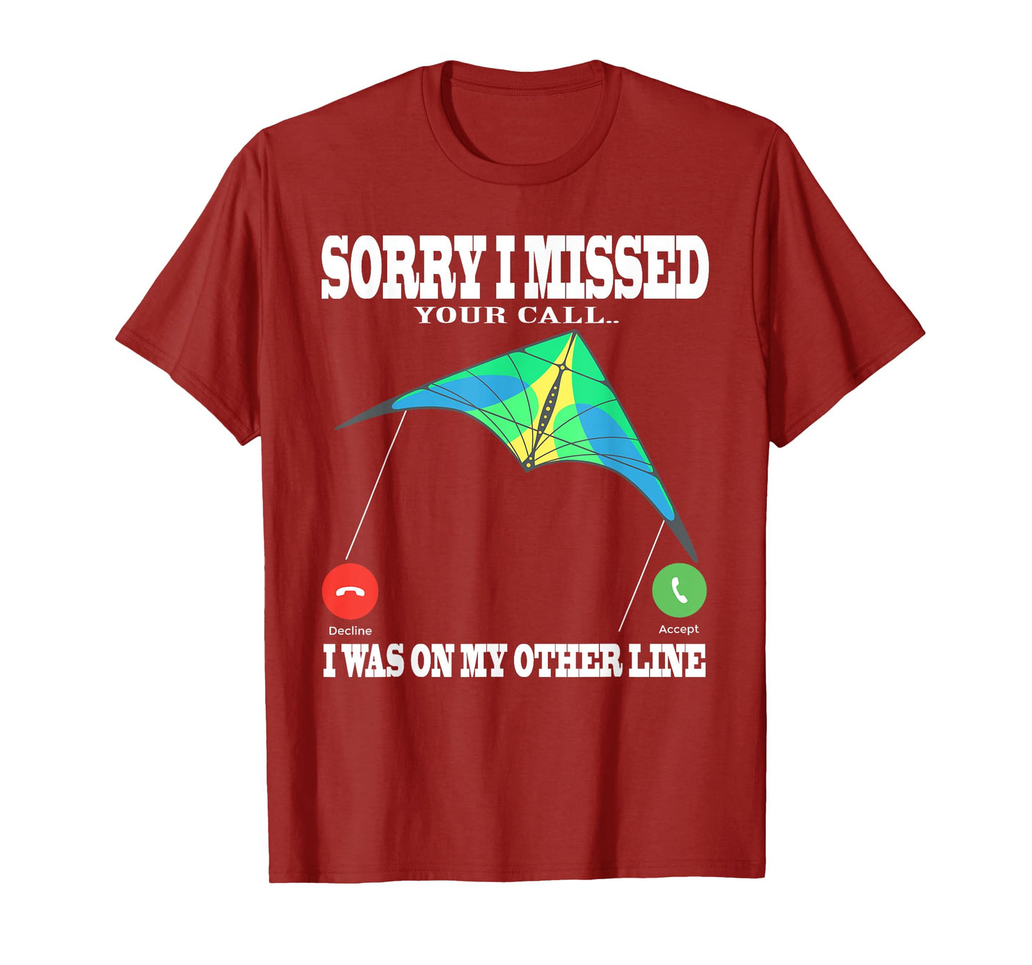 parafoil kite missed call Other line and stunt kites T-Shirt