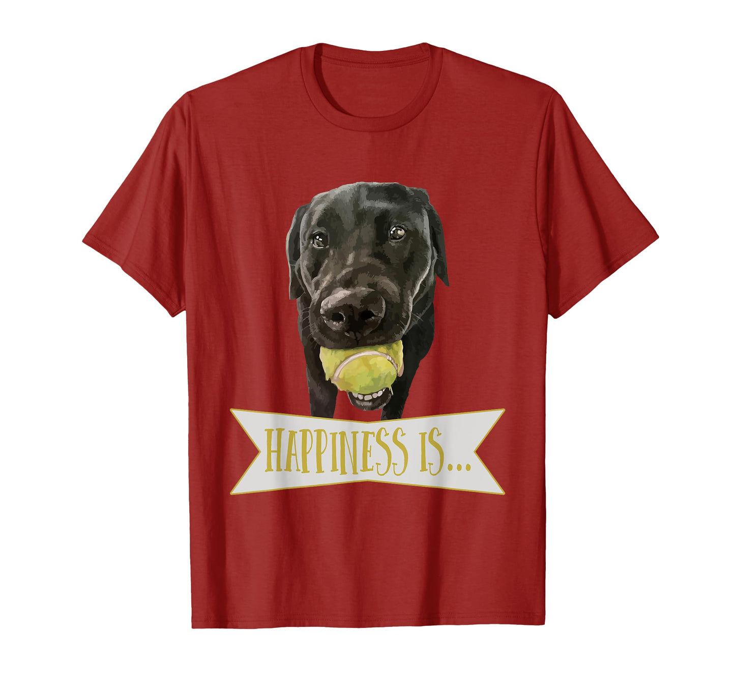 Black Labrador Dog Tennis Ball T-Shirt for Men Women Girls Kids