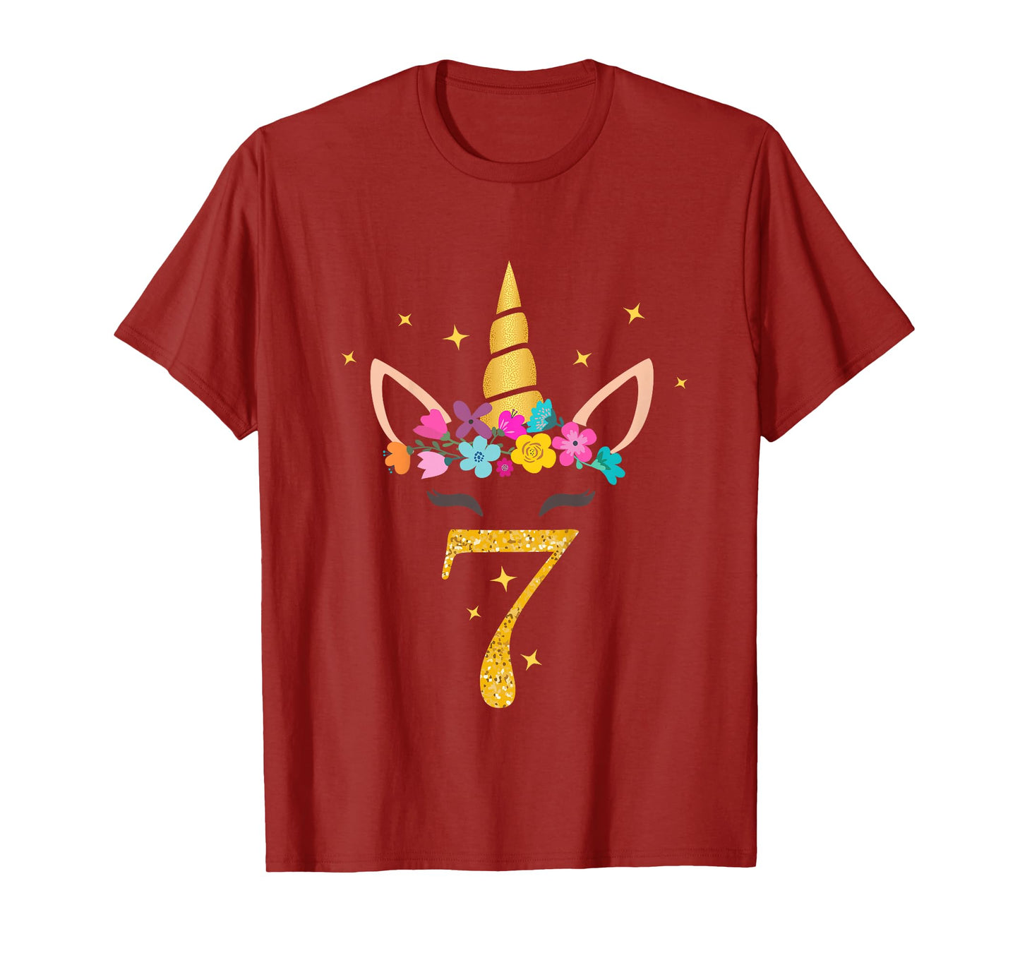 Kids 7th Birthday Unicorn Design for Girls 7-Year-Old T-Shirt