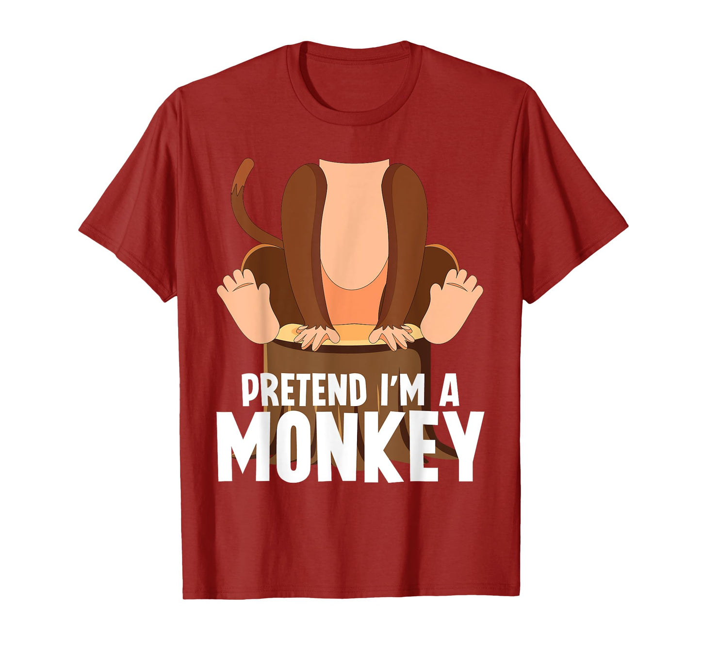 Pretend I'm A Monkey Funny Halloween Lazy Costume Monkey T-Shirt