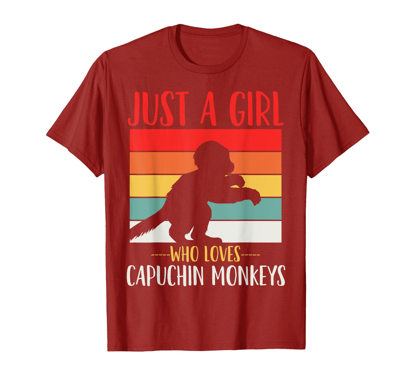 Just a Girl Who Loves Capuchin Monkeys Retro T-Shirt