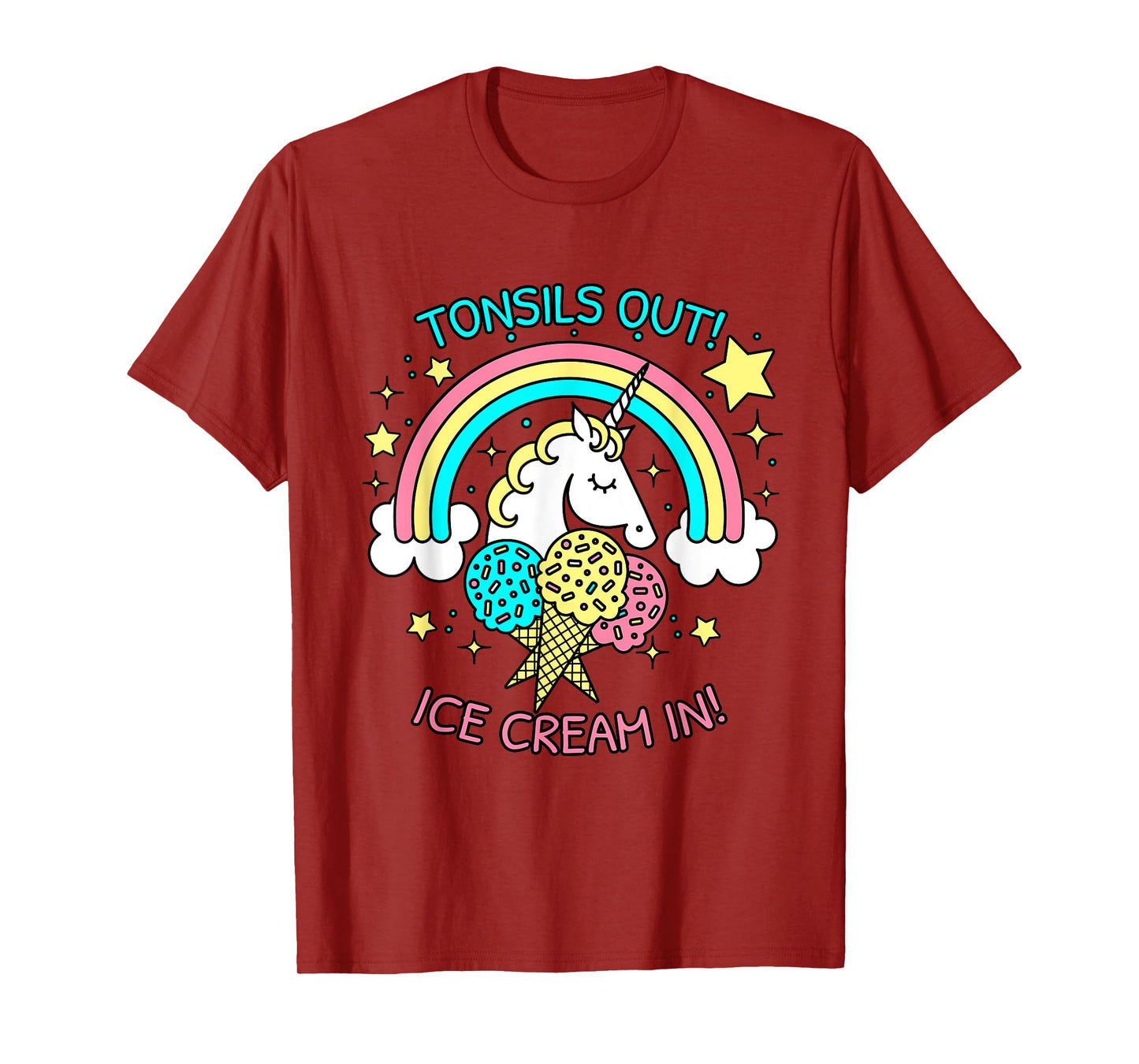 Tonsils out Ice Cream in Unicorn Get Well recovery design T-Shirt
