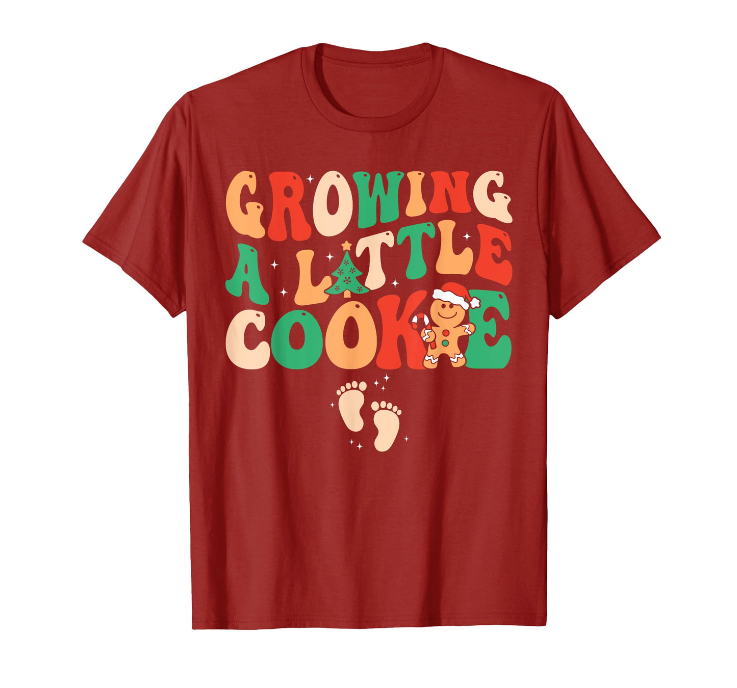 Growing A Little Cookie Christmas Pregnancy Announcement T-Shirt