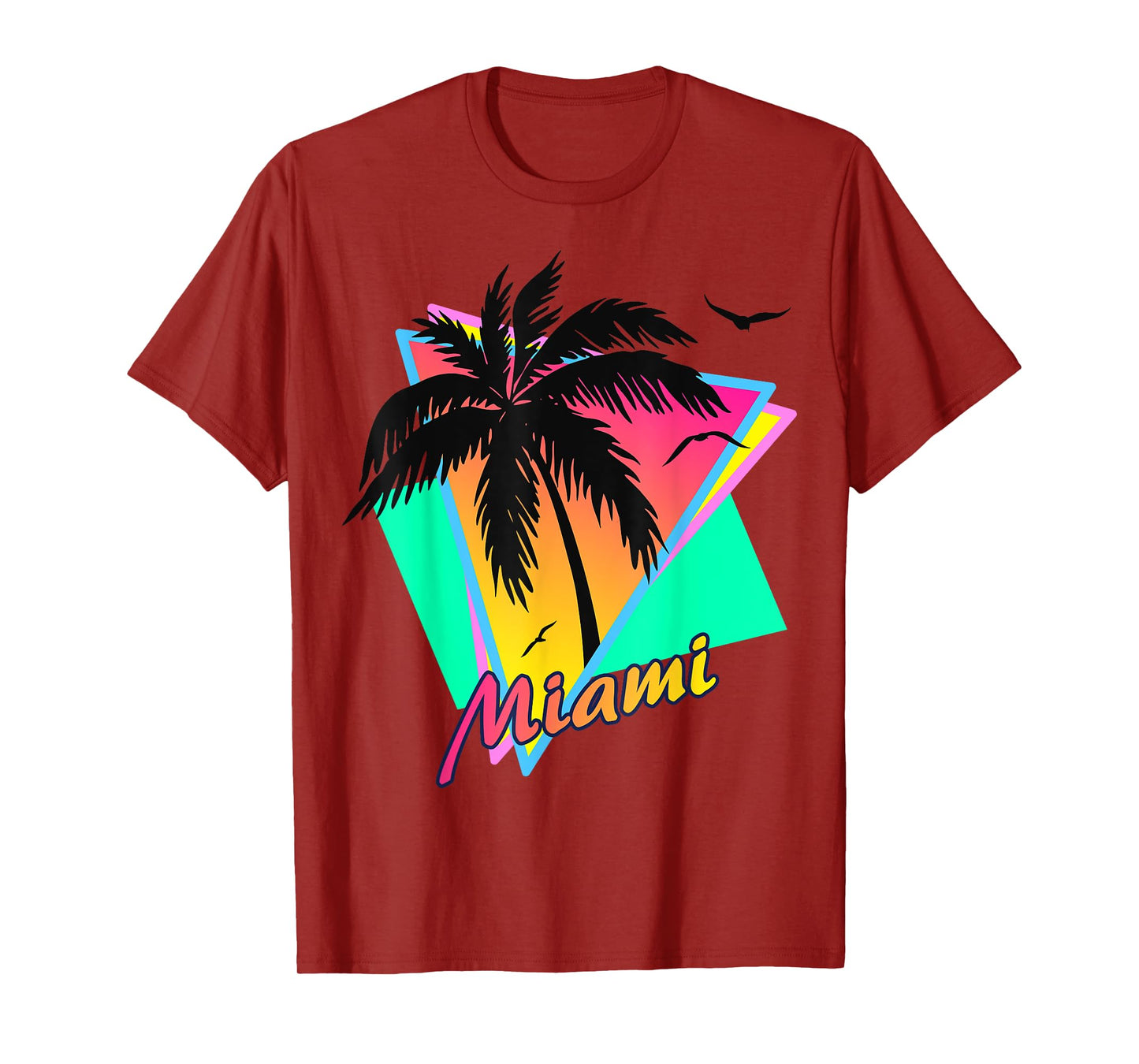 Miami 80s Tropical Summer And Beach Palm Tree Sunset T-Shirt