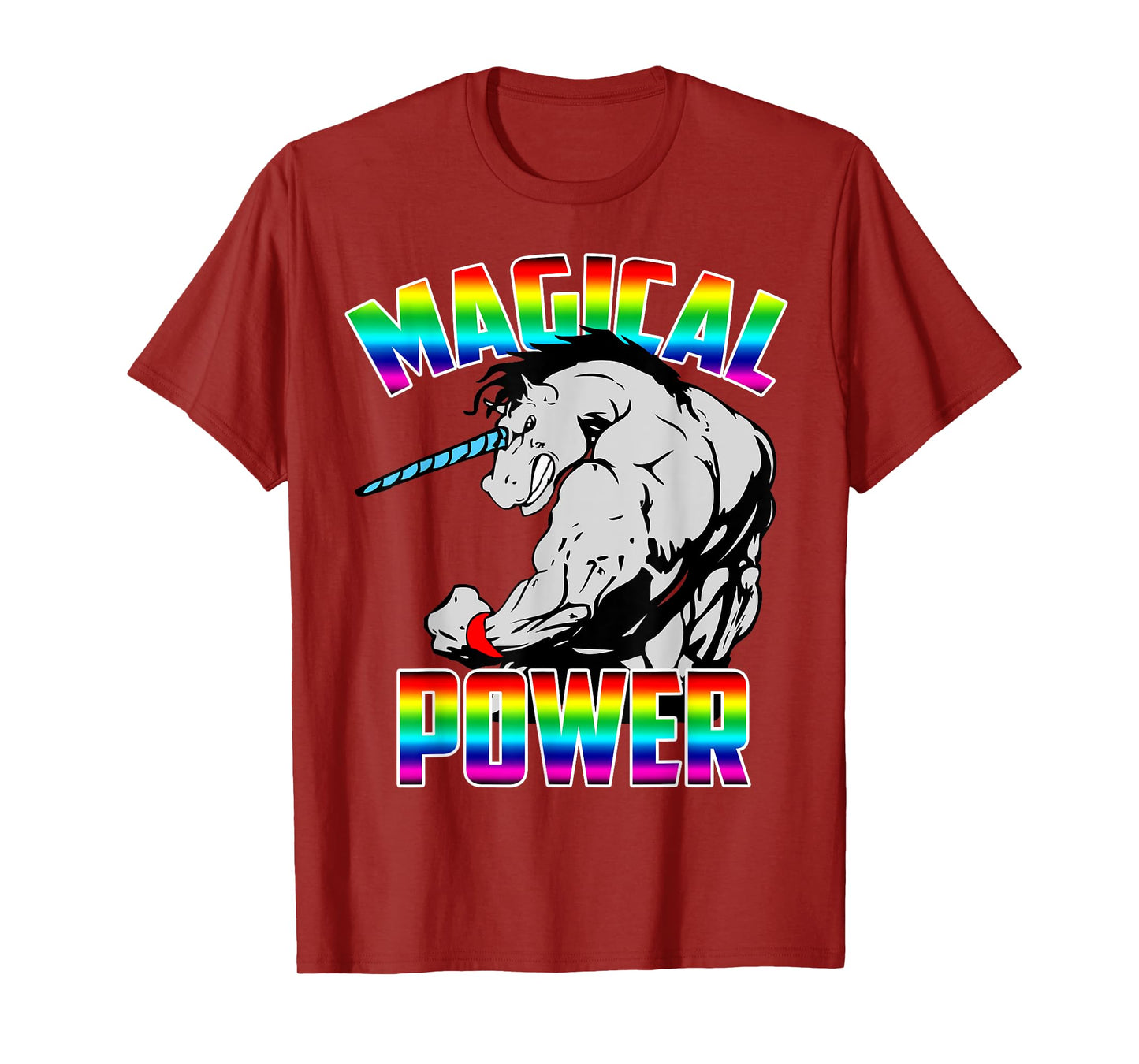 Magical Power Rainbow Unicorn Workout Gym Shirt Men Women T-Shirt