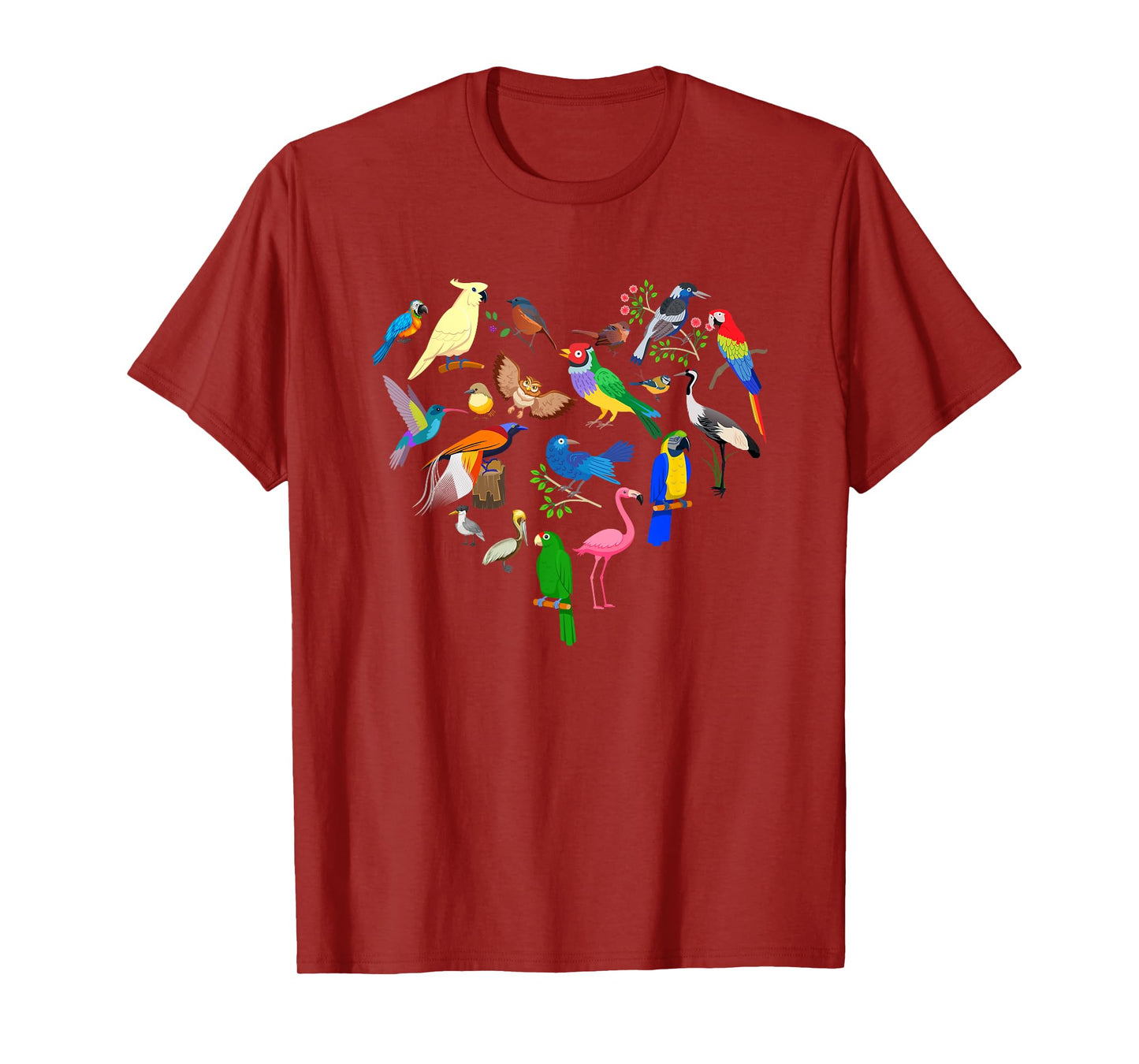 Birds Heart Birding Bird Watching Birder Cute Bird Lover T-Shirt