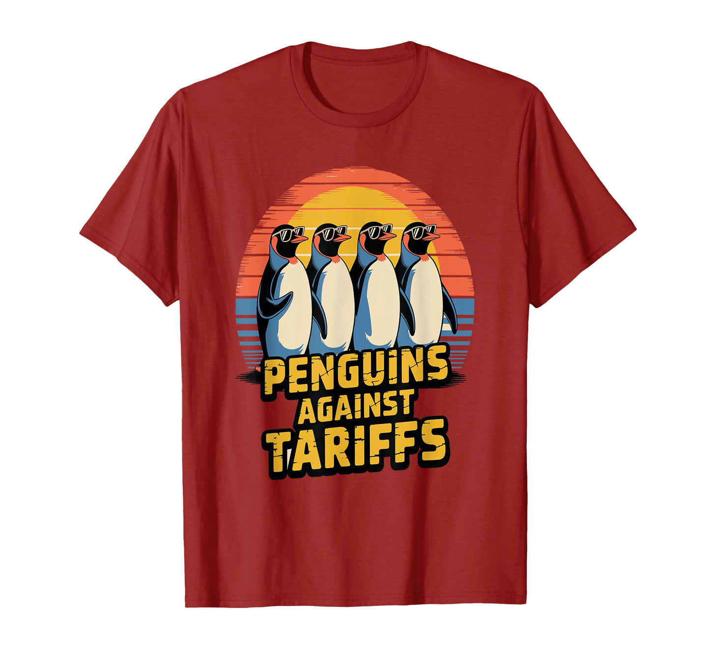 Penguins Against Tariffs – Political Statement Tee T-Shirt