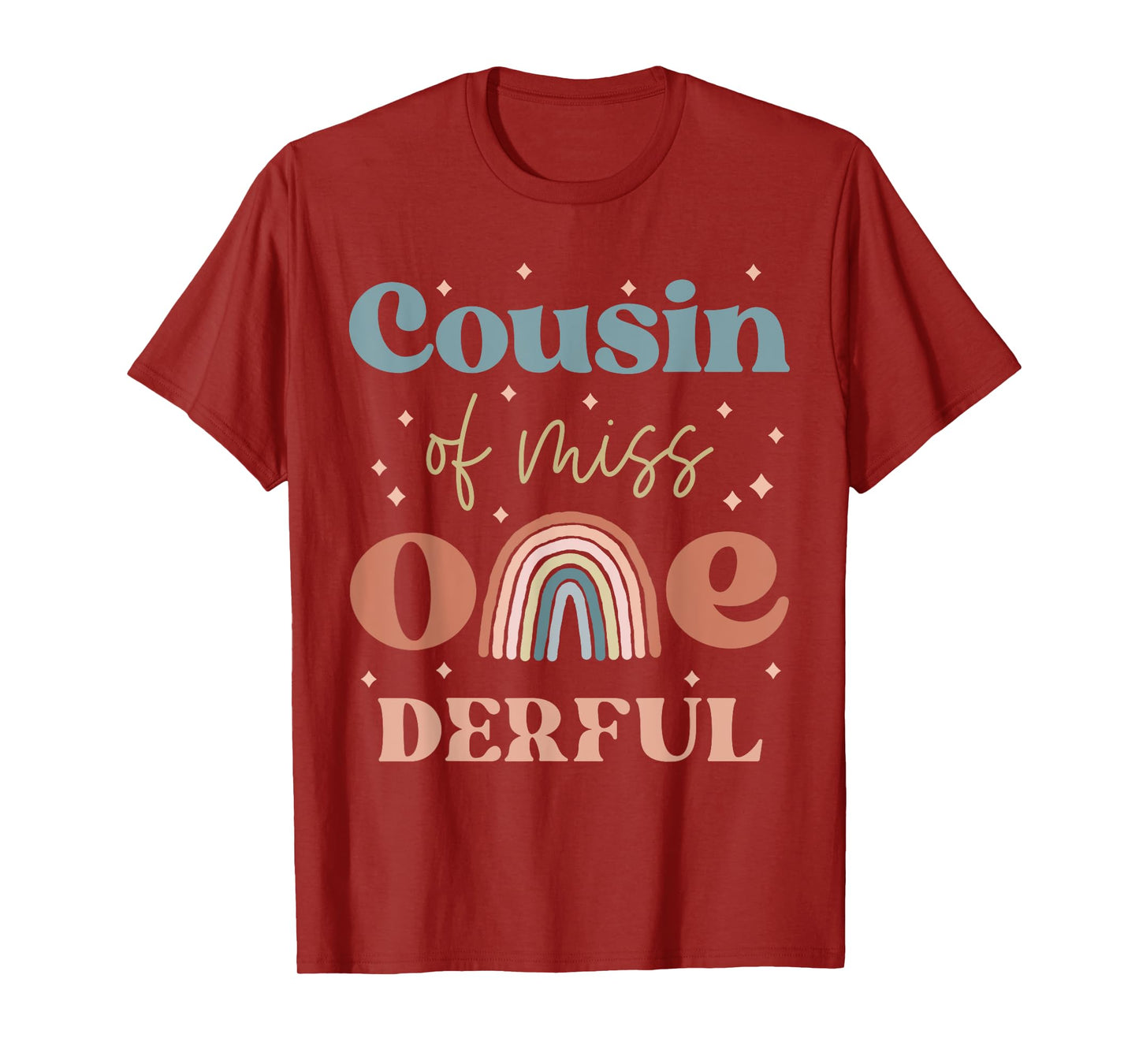 Cousin Miss Onederful Boho Rainbow Daughter First Birthday T-Shirt
