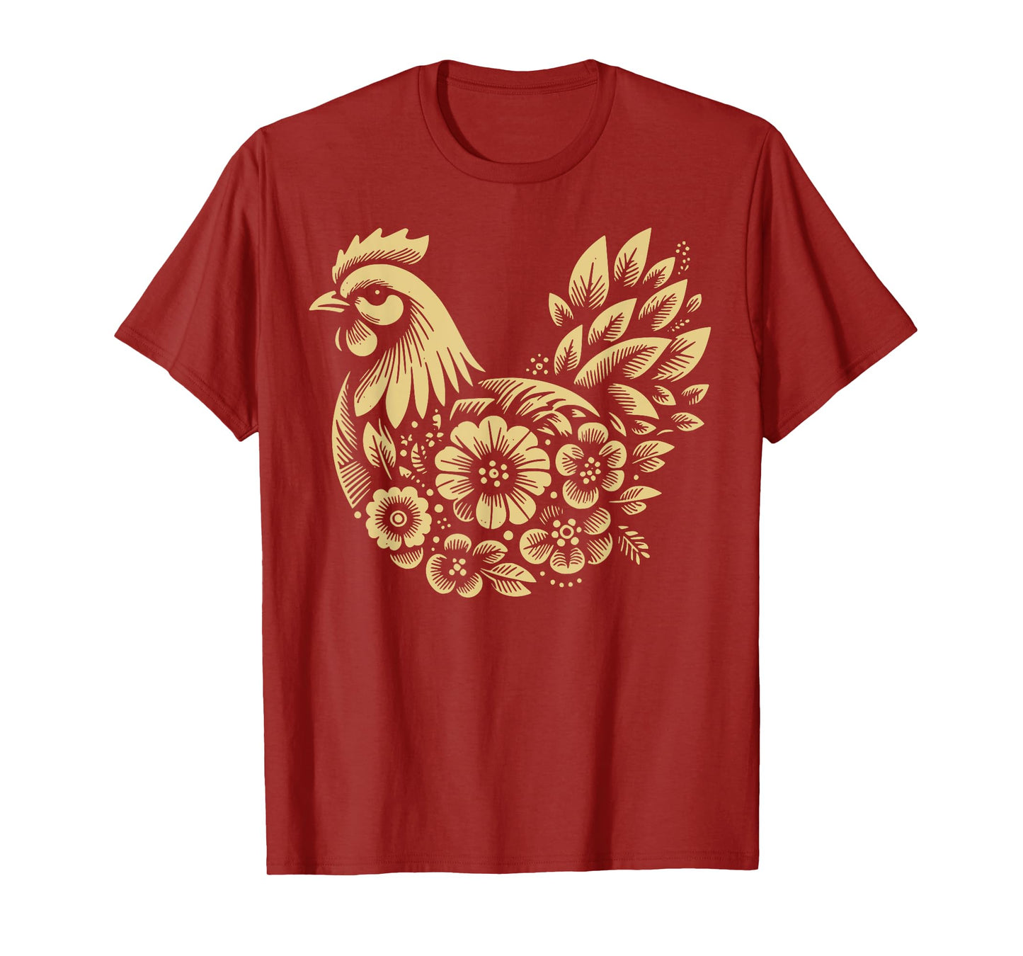Retro Chicken Cool Graffiti Cute Floral Chicken Lover Women T-Shirt