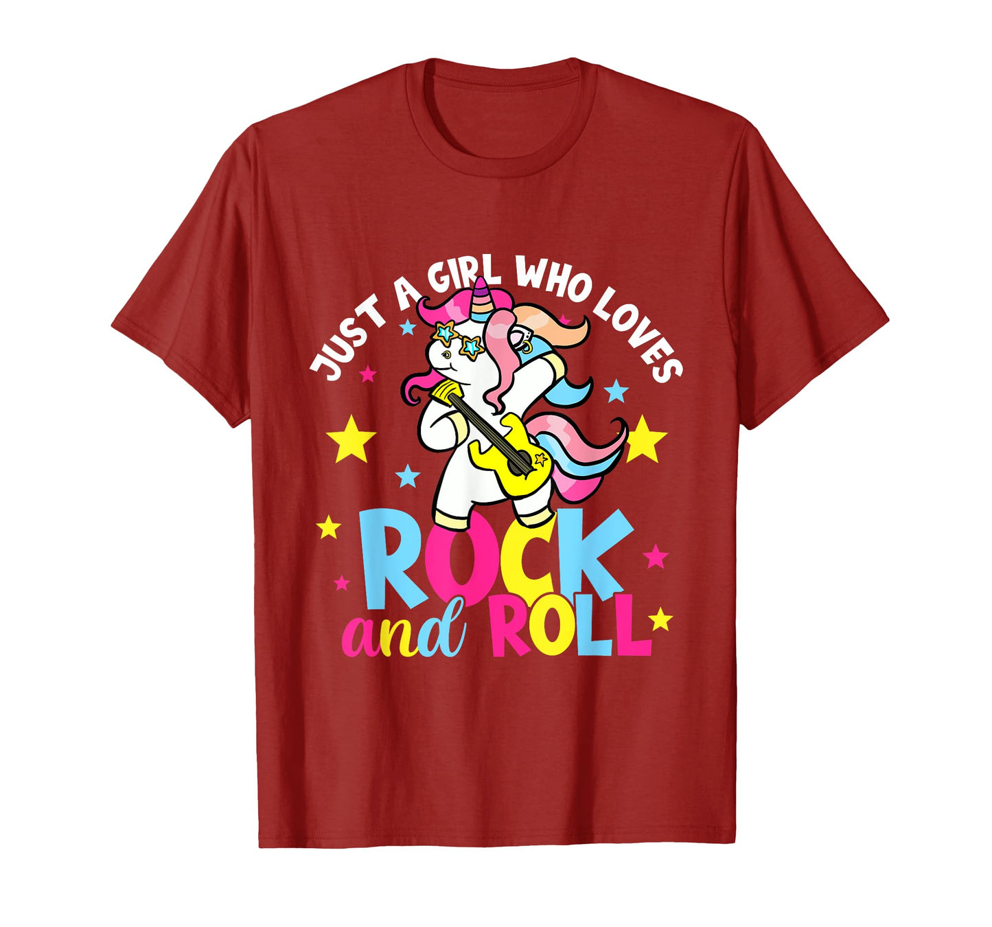 Just A Girl Who Loves Rock And Roll Funny Unicorn Lover T-Shirt