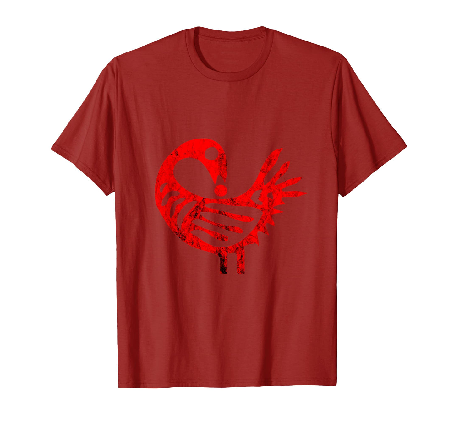 Sankofa Afrocentric Adinkra Red African Symbol Bird T-Shirt