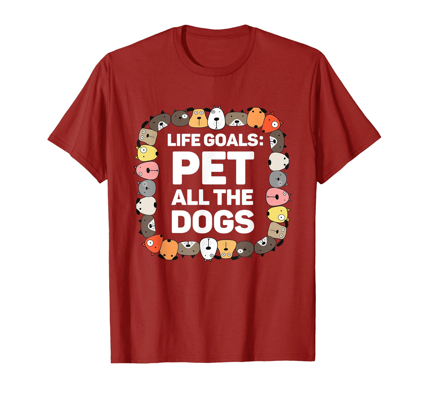 Pet All the Dogs Life Goals Funny Dog Lover Kids Puppy Dog T-Shirt