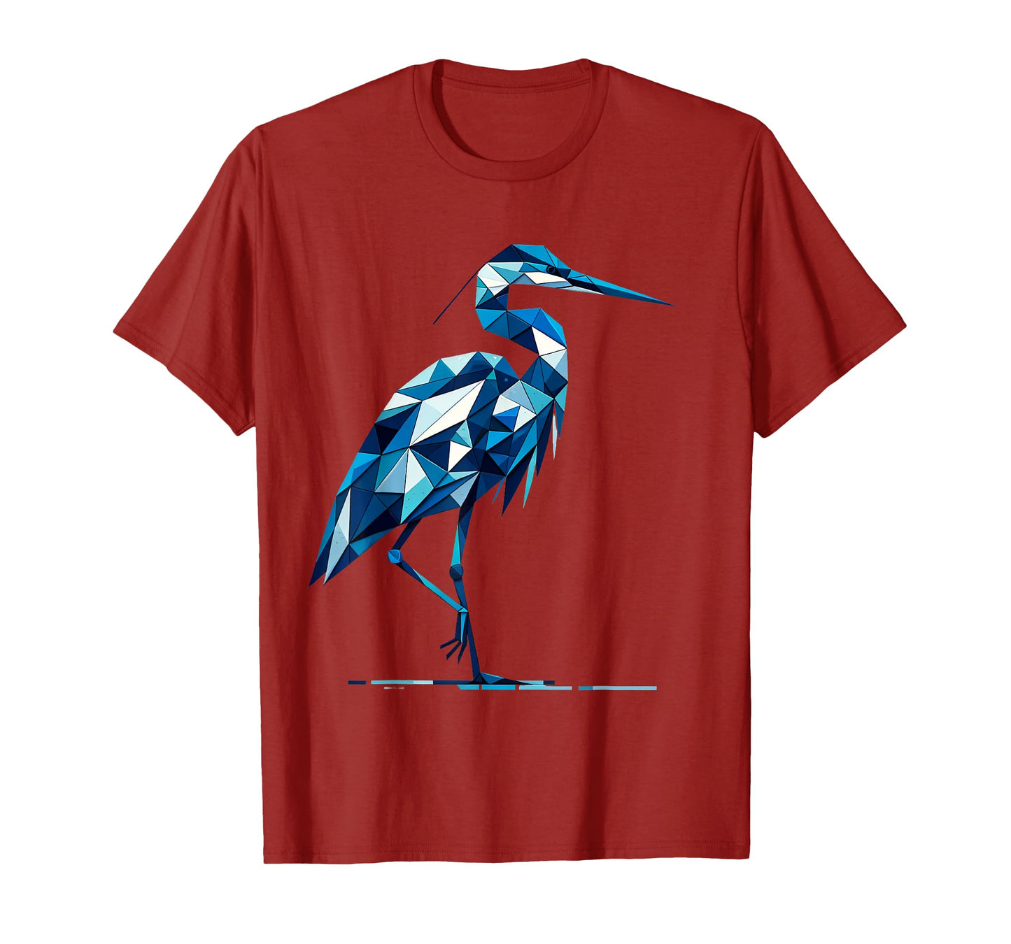 A Geometric Great Blue Heron - Unique Bird Art Design T-Shirt