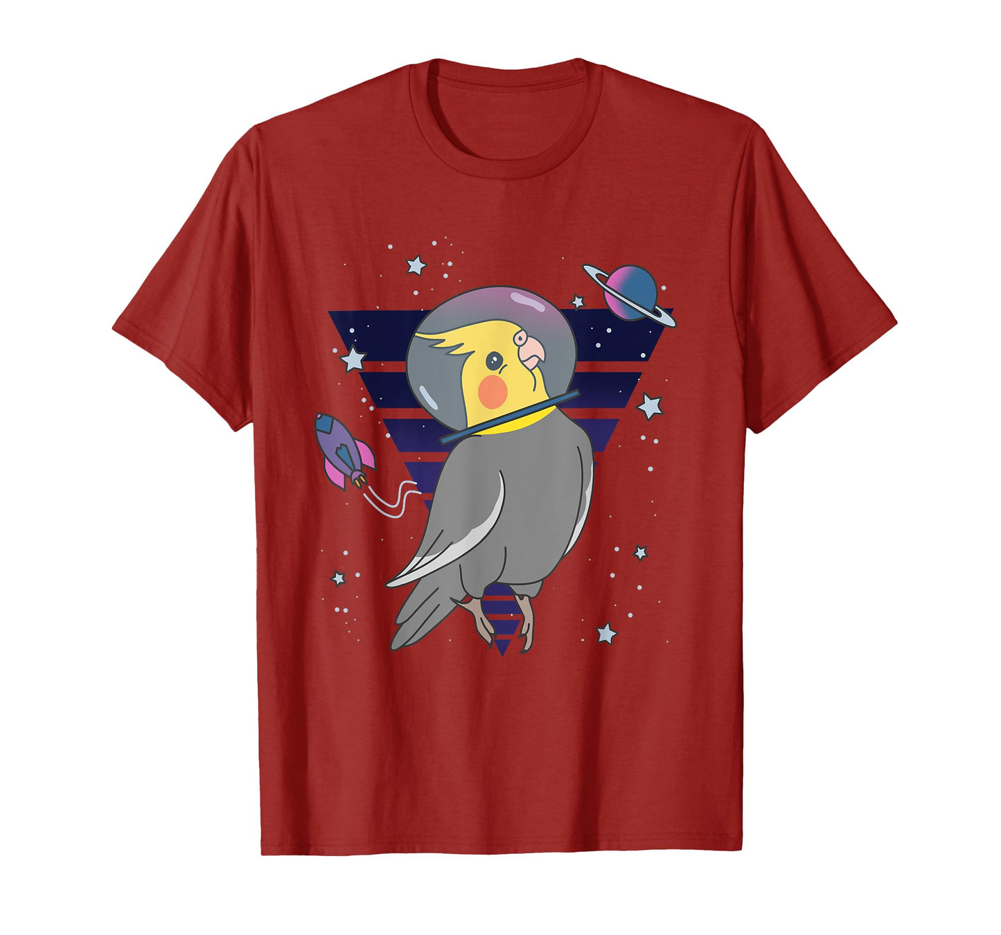 Funny Parrot Pet Bird Planets Space Birb Astronaut Cockatiel T-Shirt