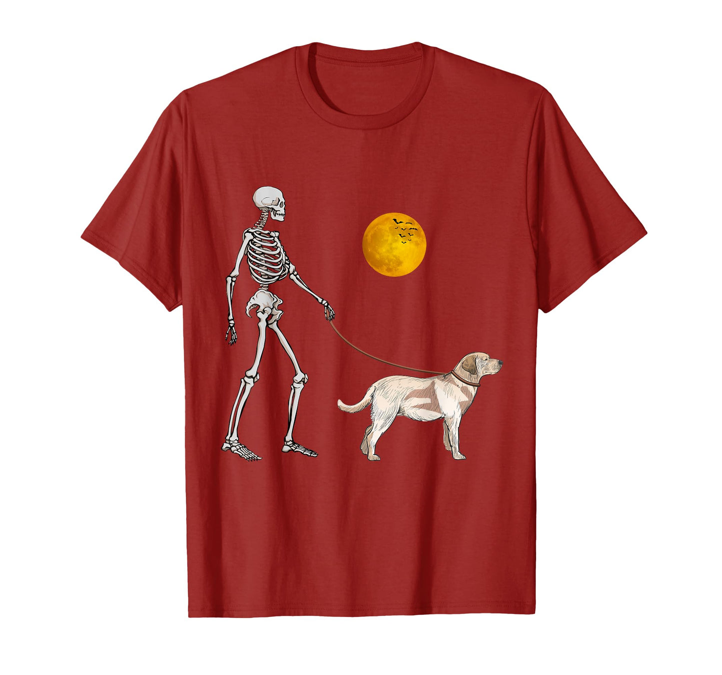 Labrador Retriever Skeleton Dog Walking Halloween Costume T-Shirt